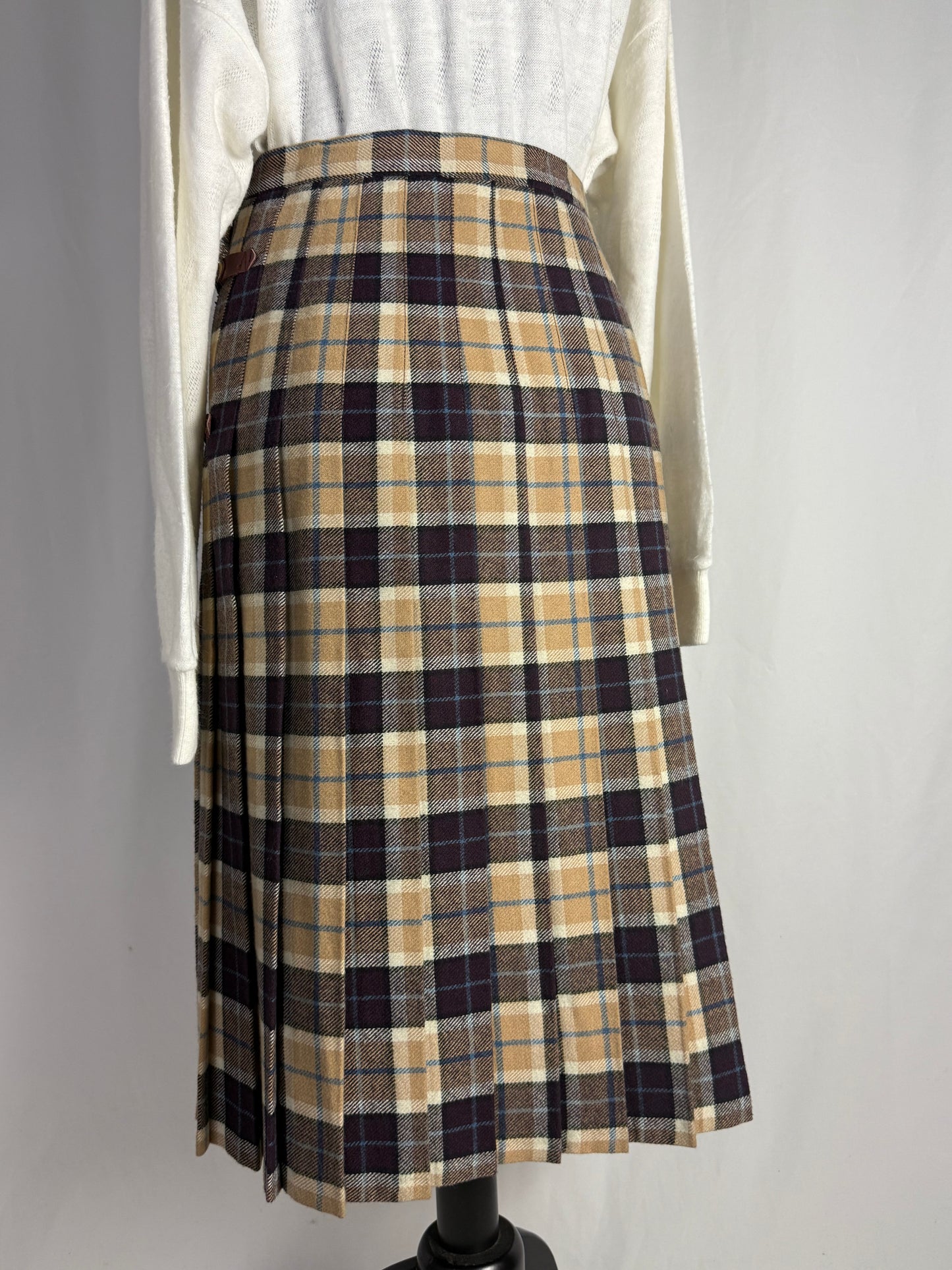 Gonna tartan a portafoglio con fibbie in pelle - TG. 38/40