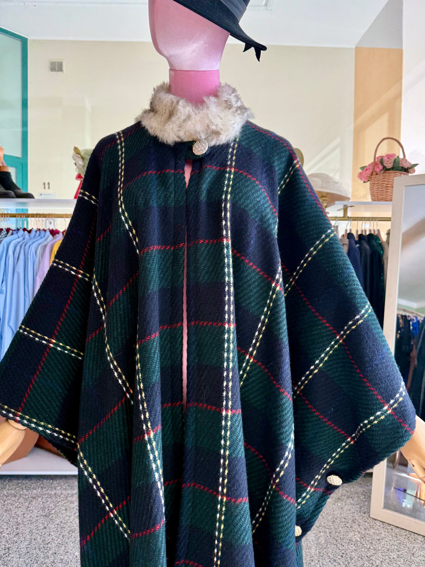 Mantella classica in pura lana tartan - TG. Unica