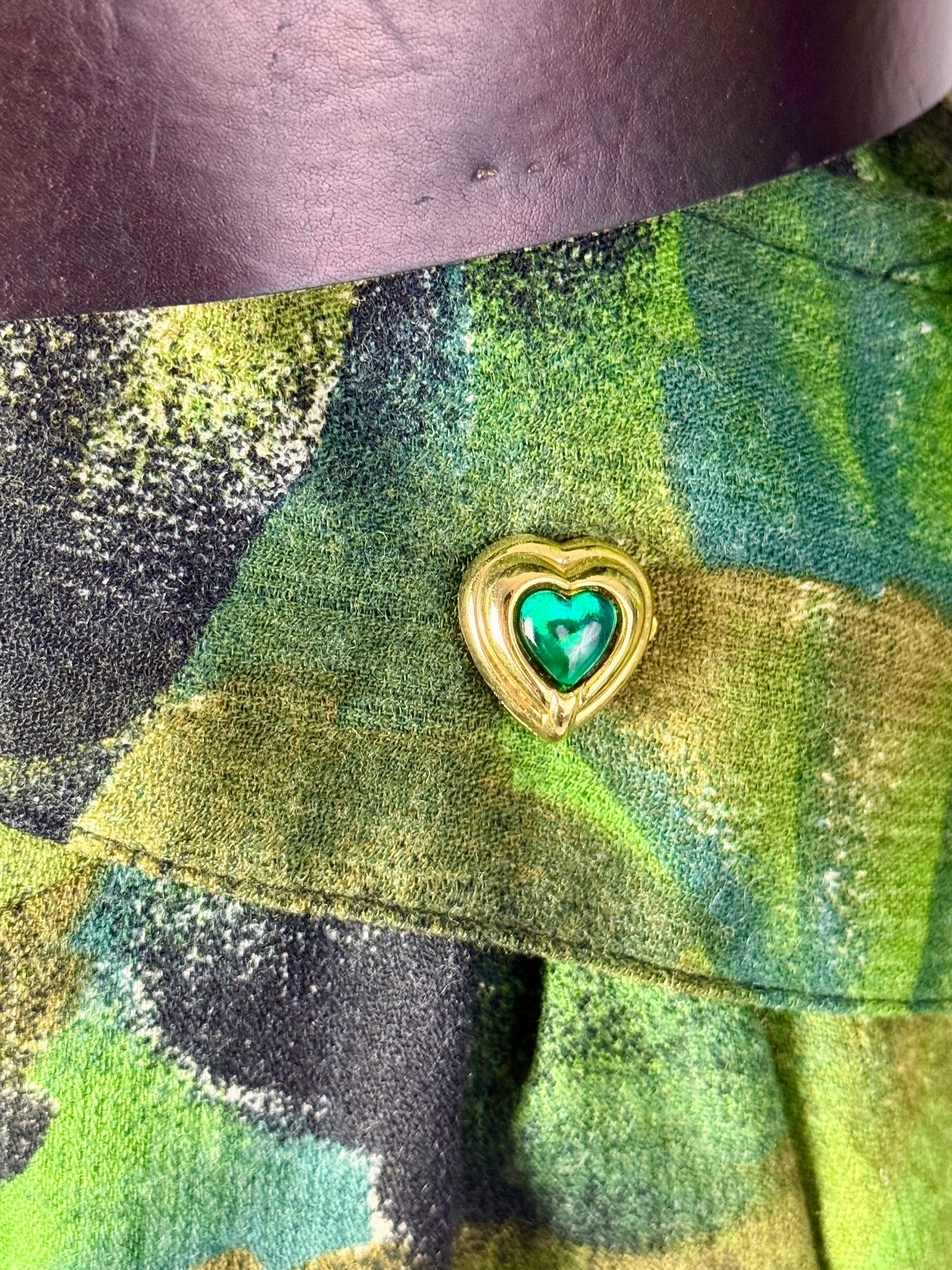 Abito in pura lana con stampa foglie - TG. 48/50