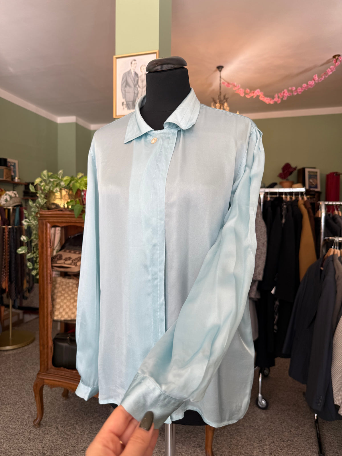 Camicia azzurra in raso - TG. 44/46