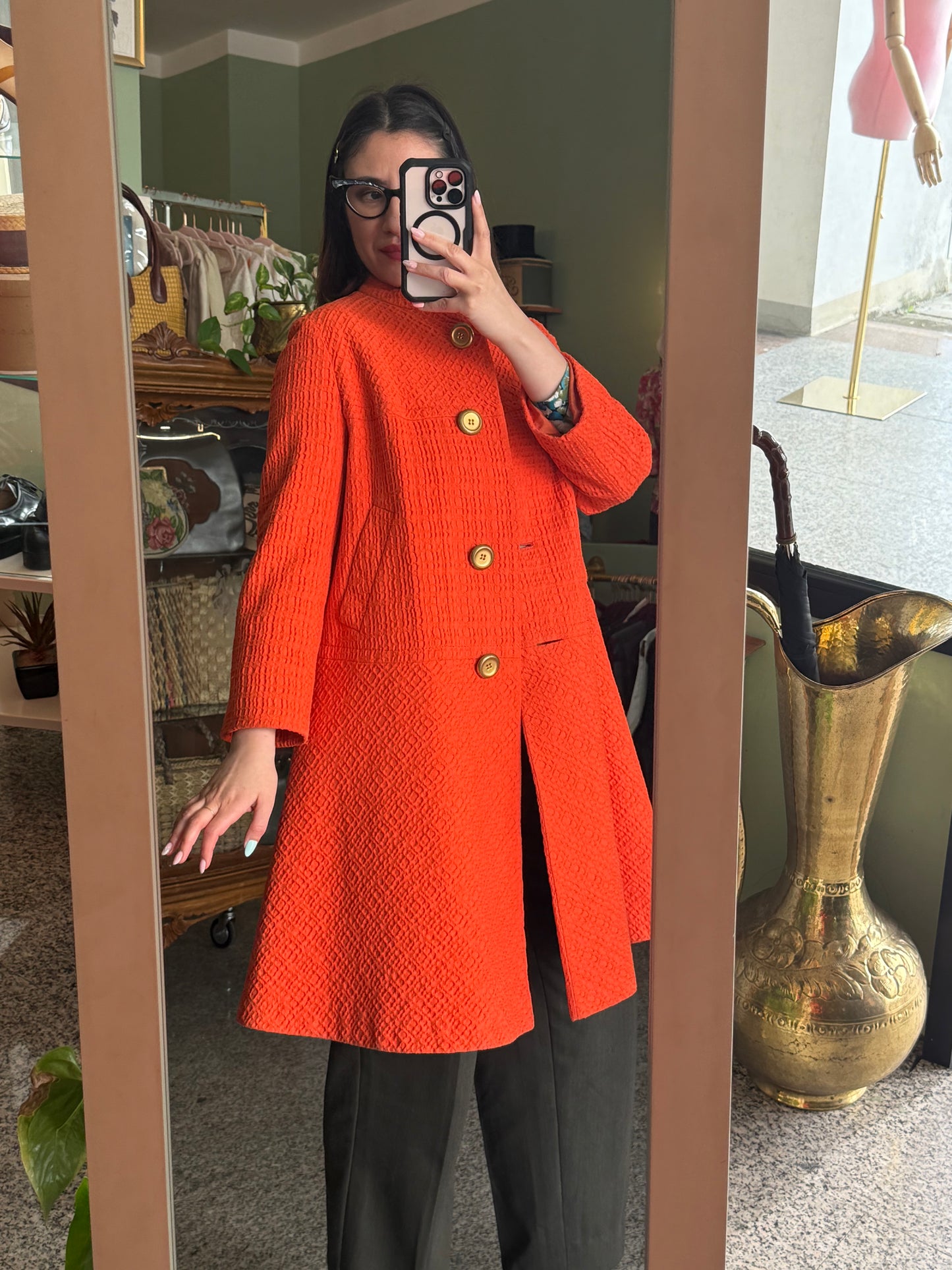 Cappotto anni ‘60 arancione - TG. 40/42