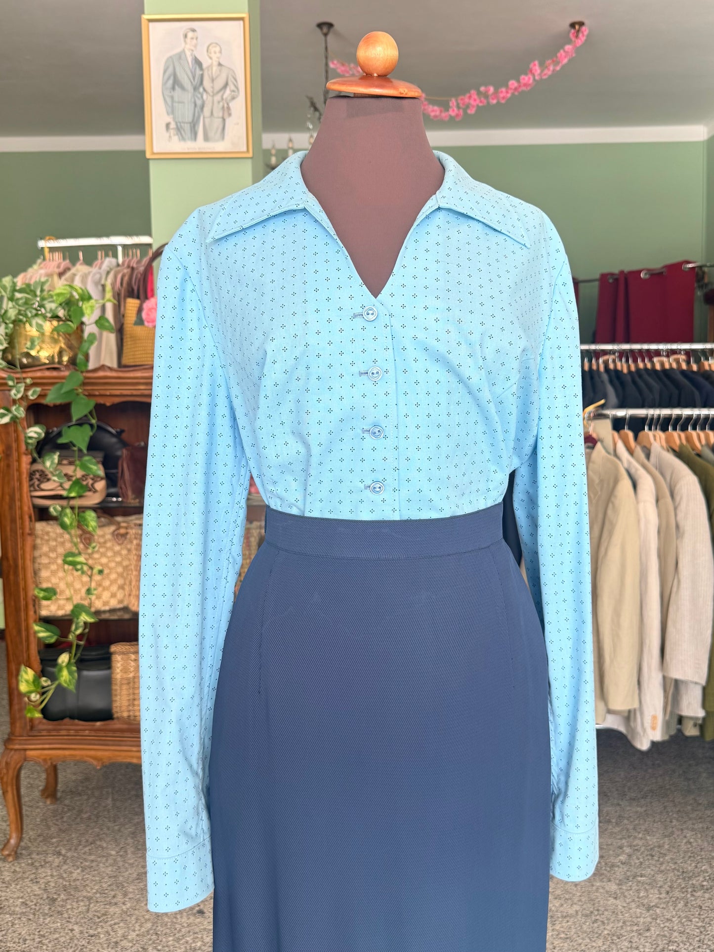 Camicia azzurra anni ‘70 - TG. 46/48