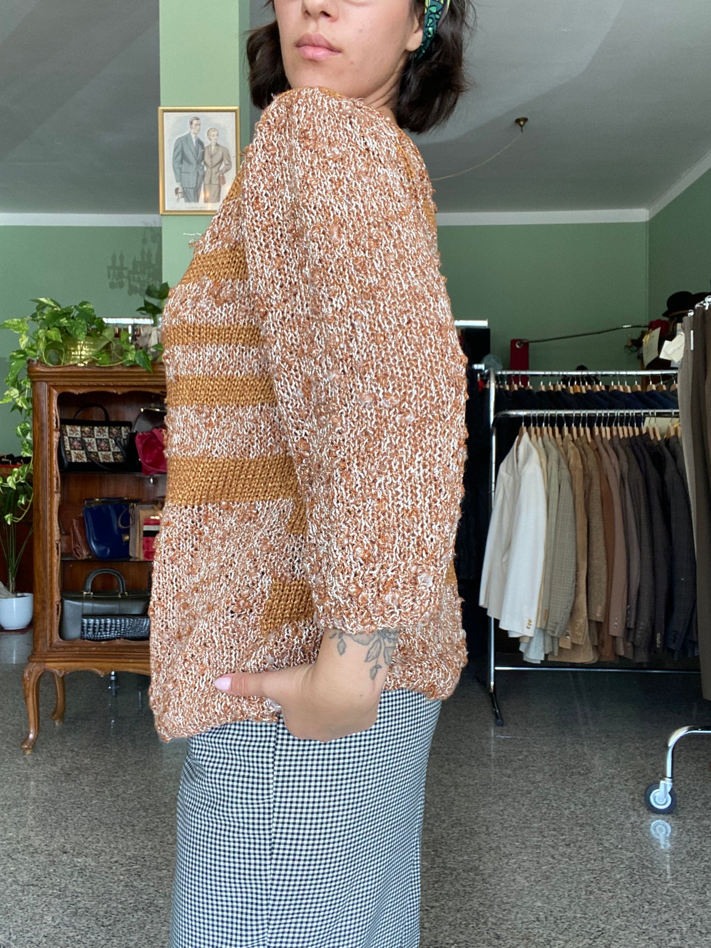 Blusa marrone mélange - TG. Curvy (Da 48 in su)