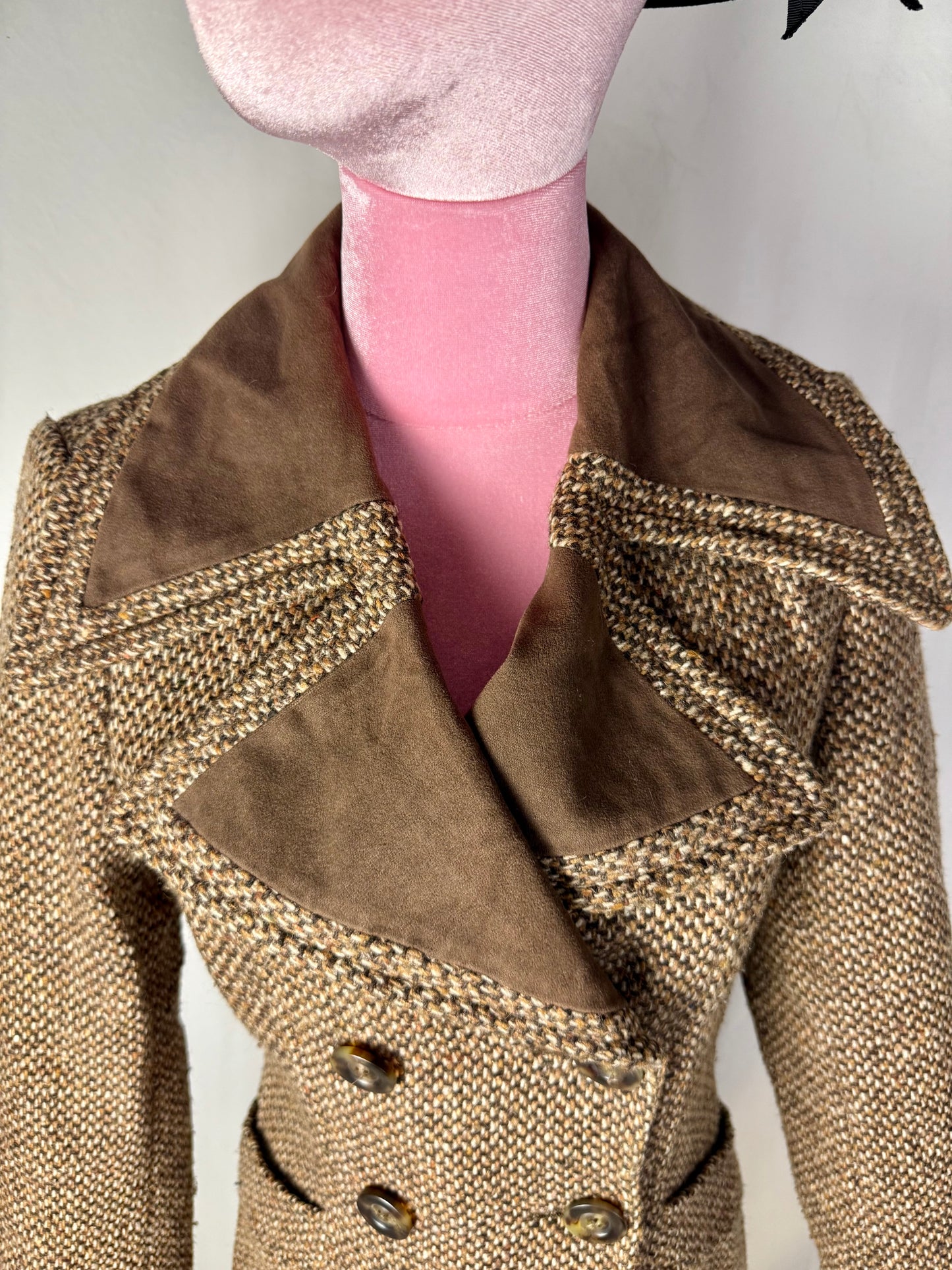 Cappotto anni ‘70 con maxi colletto a martingala - TG. 38