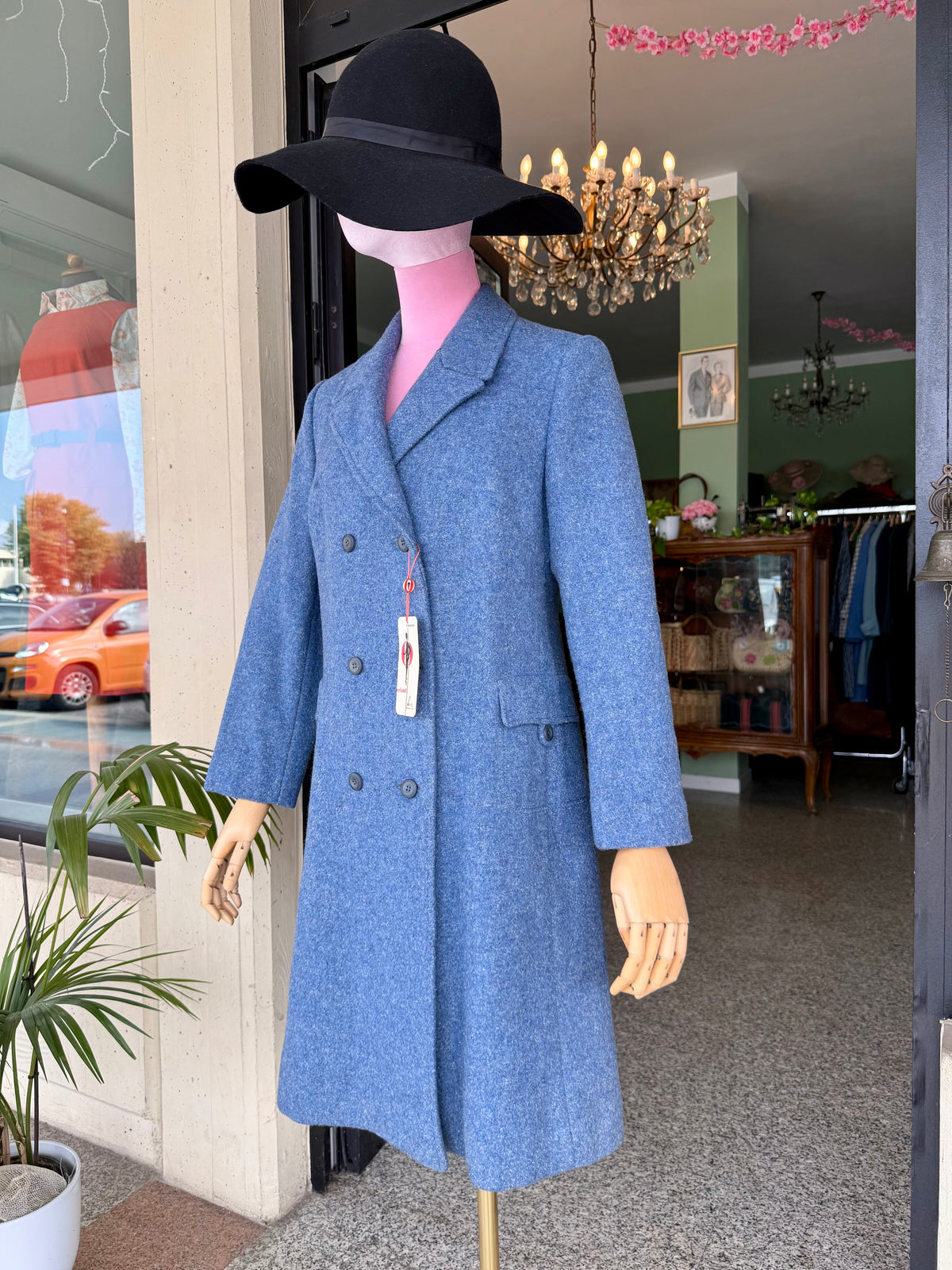 Cappotto NOS ceruleo pura lana vergine - TG. 40/42