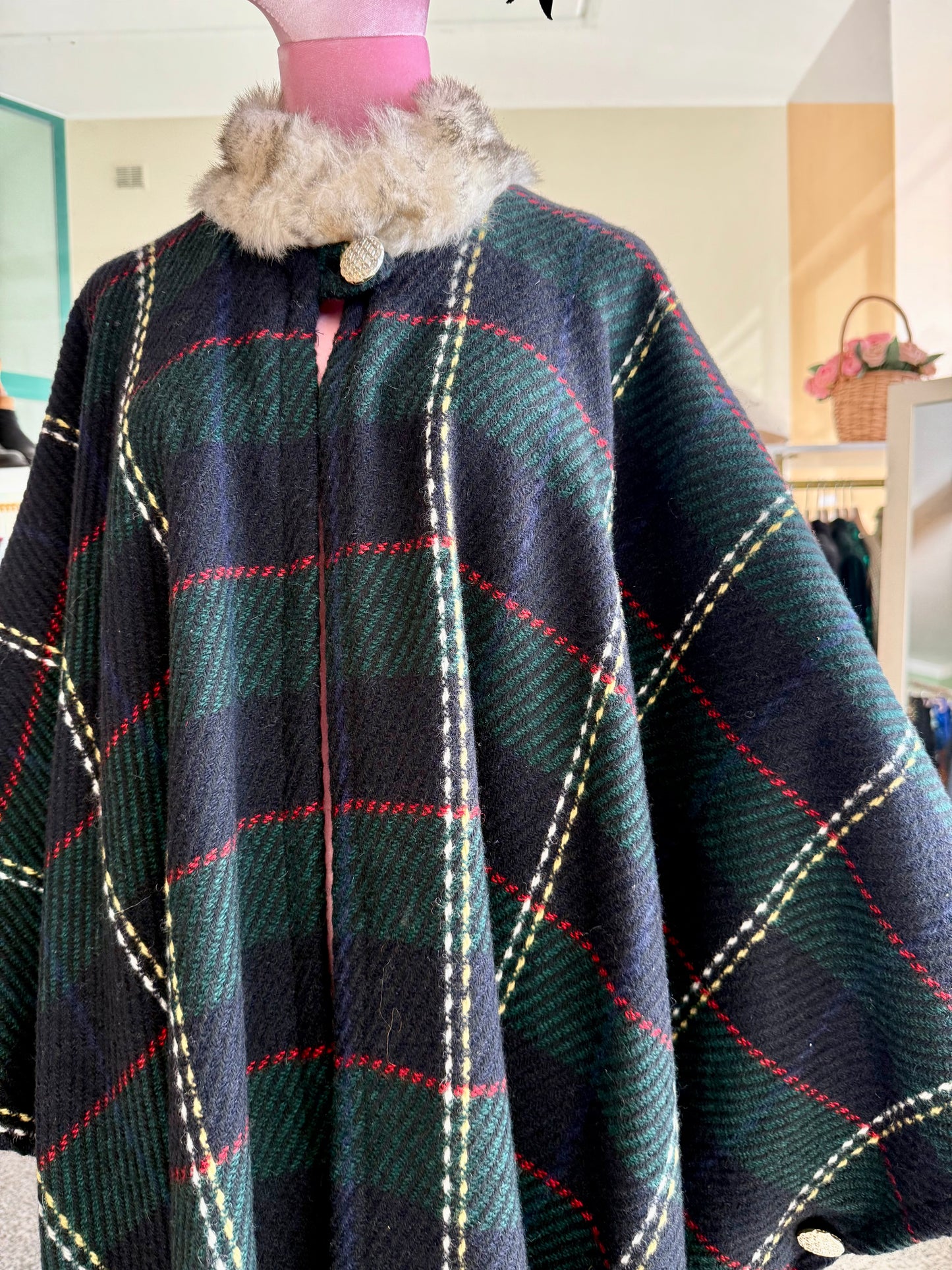 Mantella classica in pura lana tartan - TG. Unica