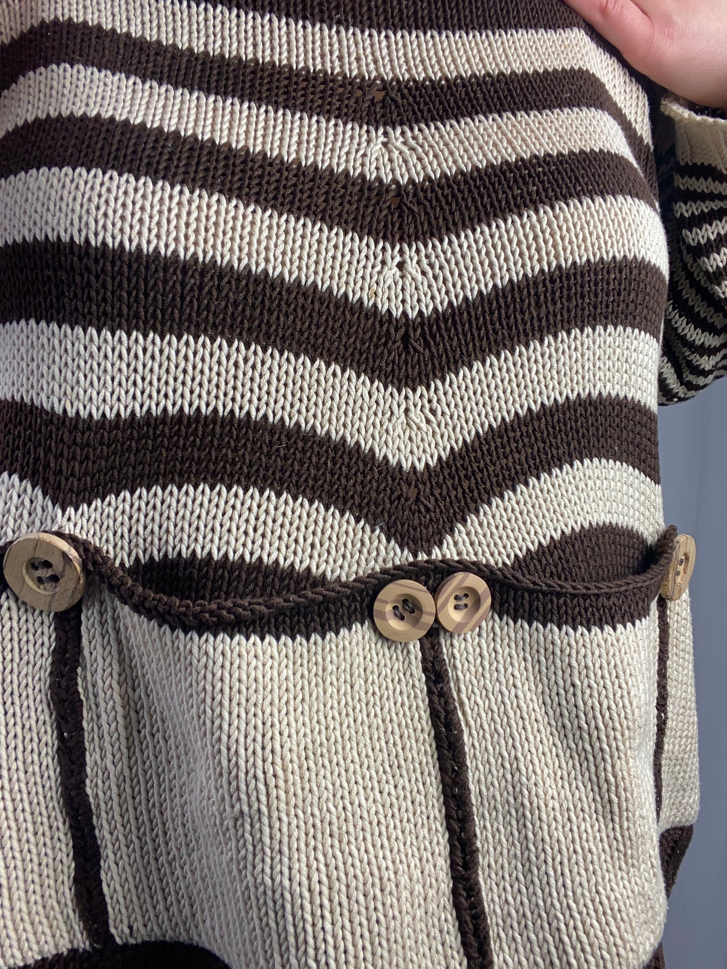 Blusa a righe panna e marroni - TG. 44/46