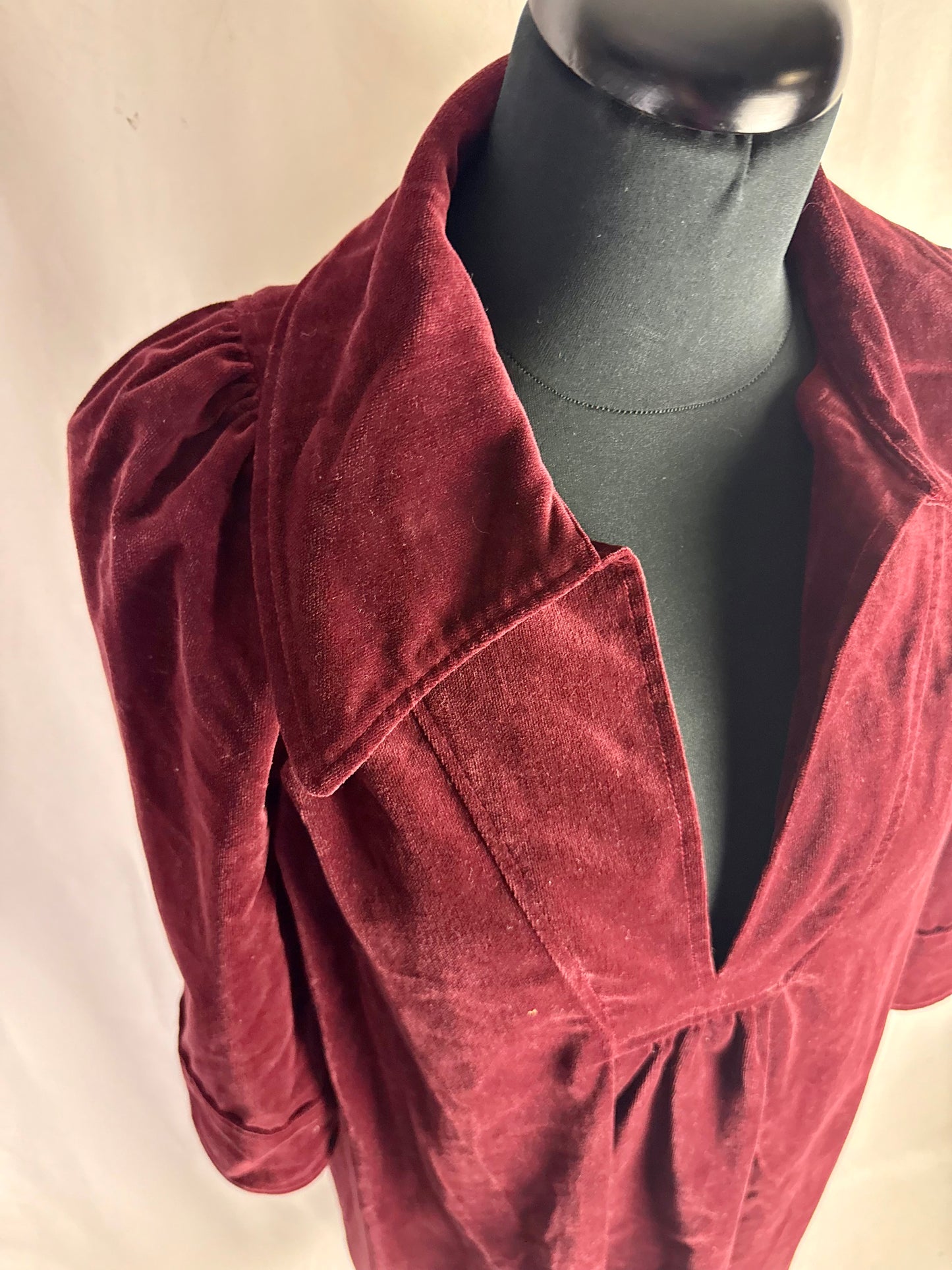 Abito anni ‘70 in velluto borgogna - TG. 40