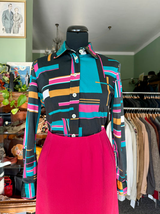 Camicia grafica multicolor anni ‘70 - TG. 42