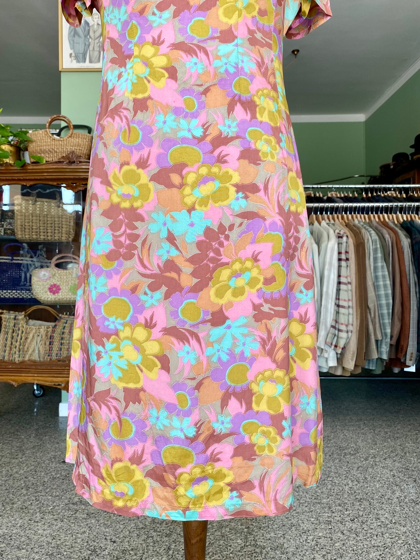 Abito in seta anni ‘60 con stampa iconica - TG. 46