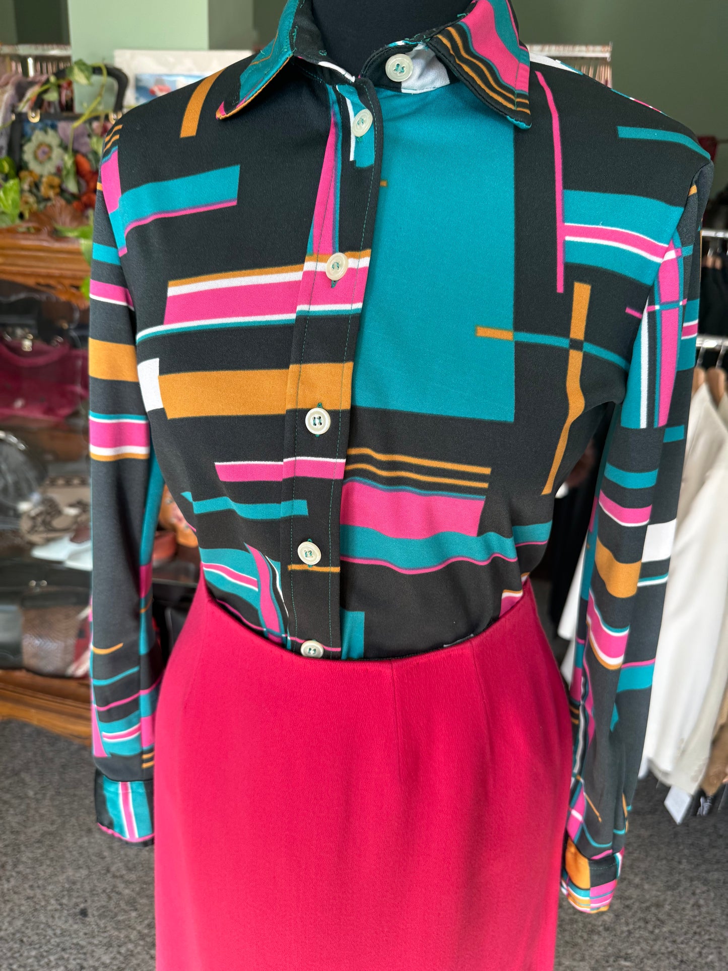 Camicia grafica multicolor anni ‘70 - TG. 42