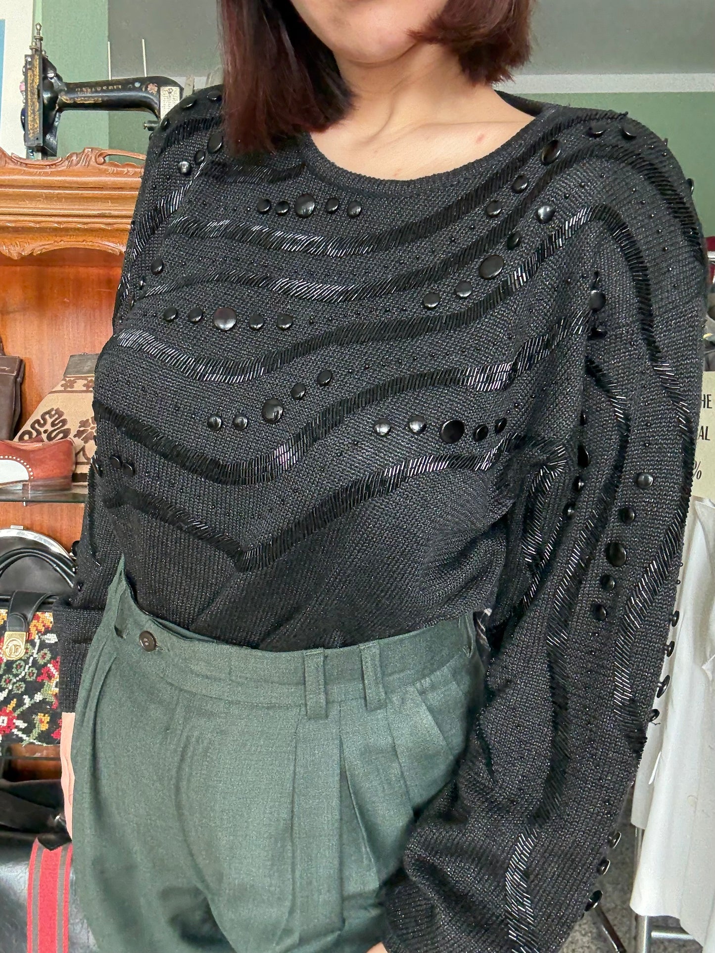 Blusa anni ‘80 con decori - TG. 42
