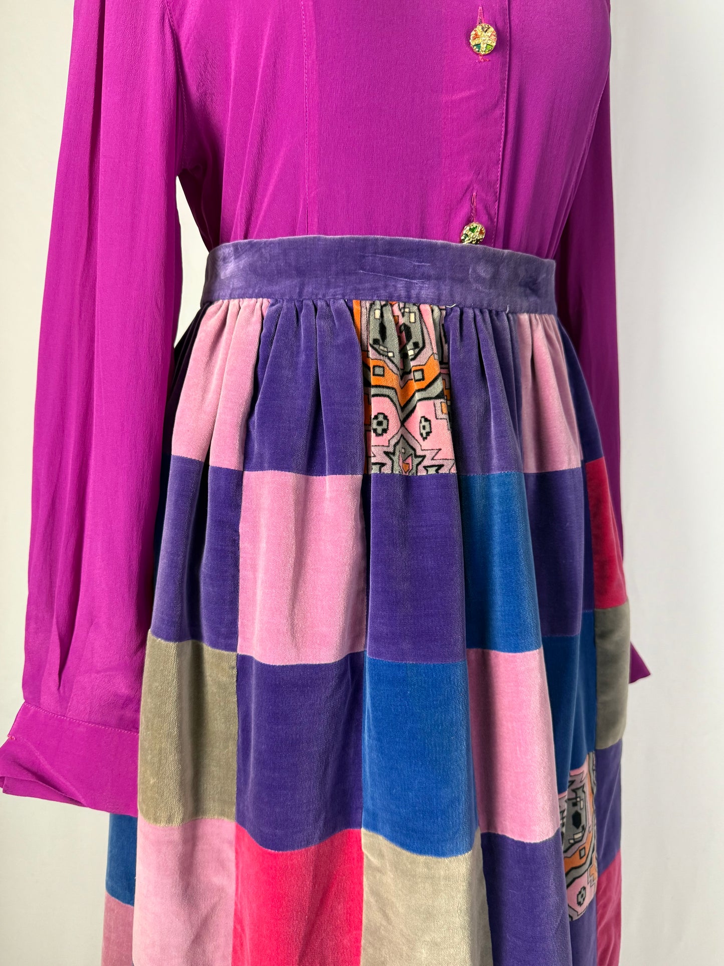 Maxi gonna anni ‘70 in velluto - TG. 44