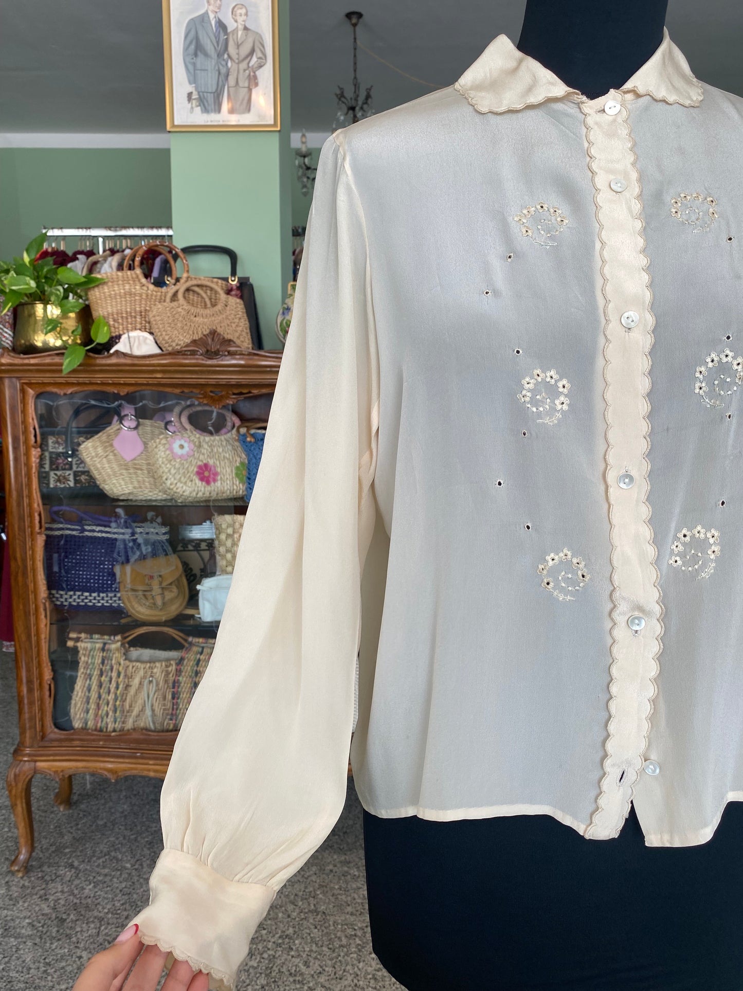 Camicia sartoriale in seta anni ‘50 - TG. 40