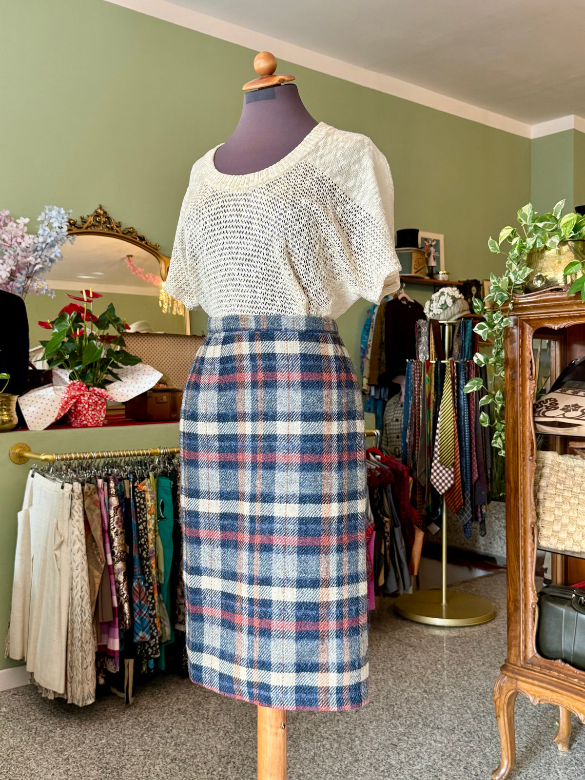 Gonna classica in pura lana tartan - TG. 42/44