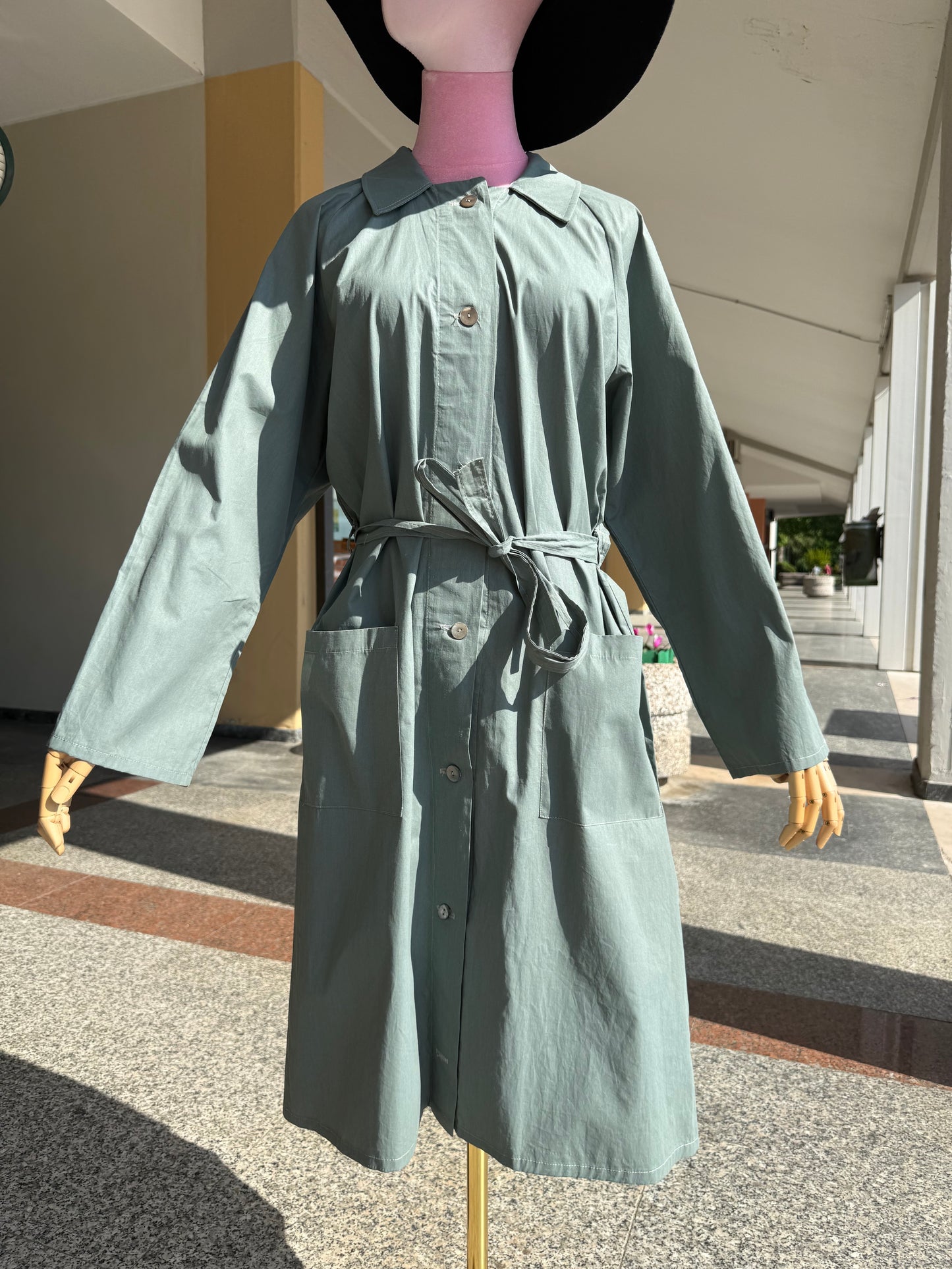 Trench anni ‘80 azzurro polvere - TG. 44/46