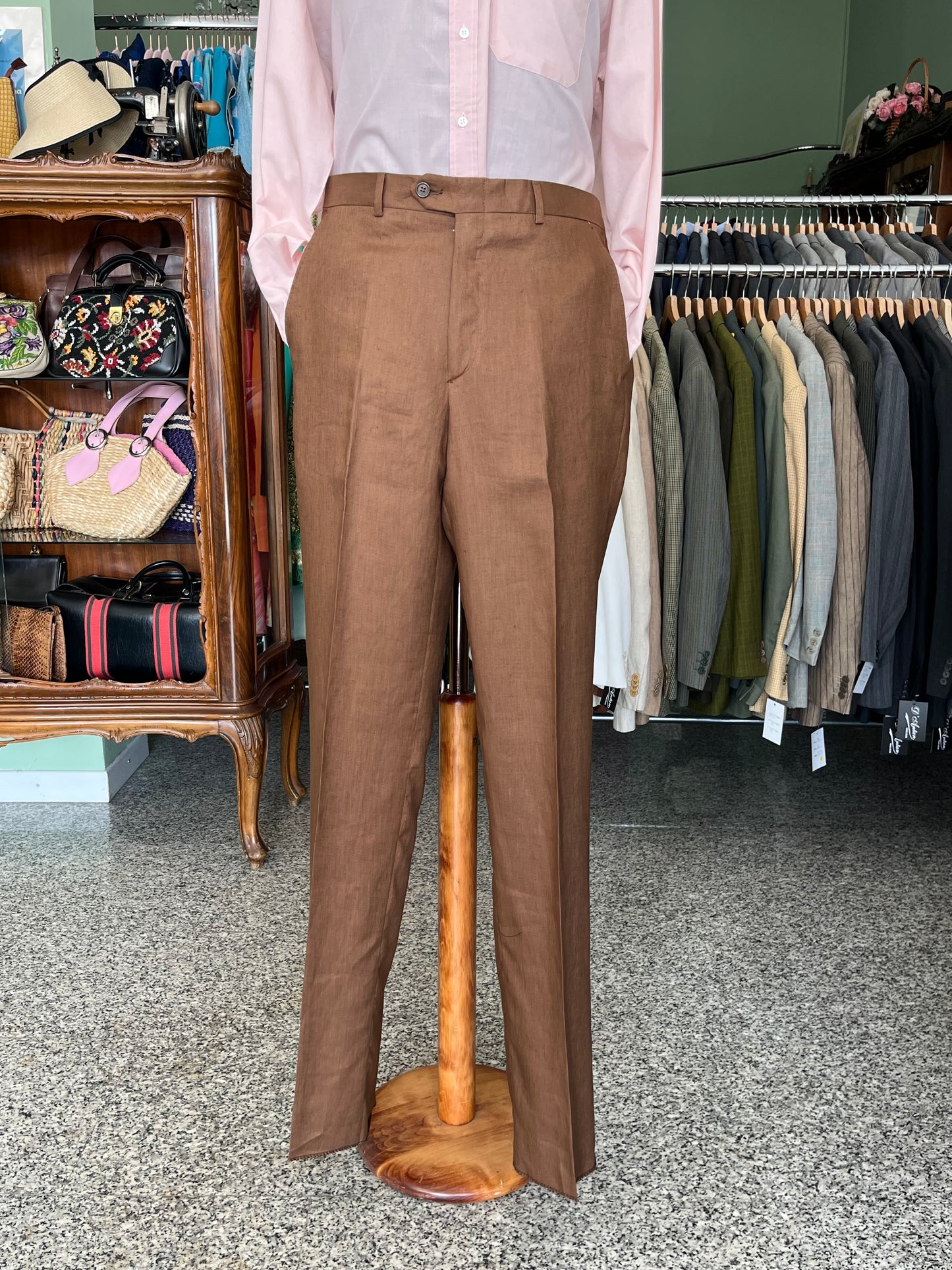 Completo in lino marrone NOS tg. 48