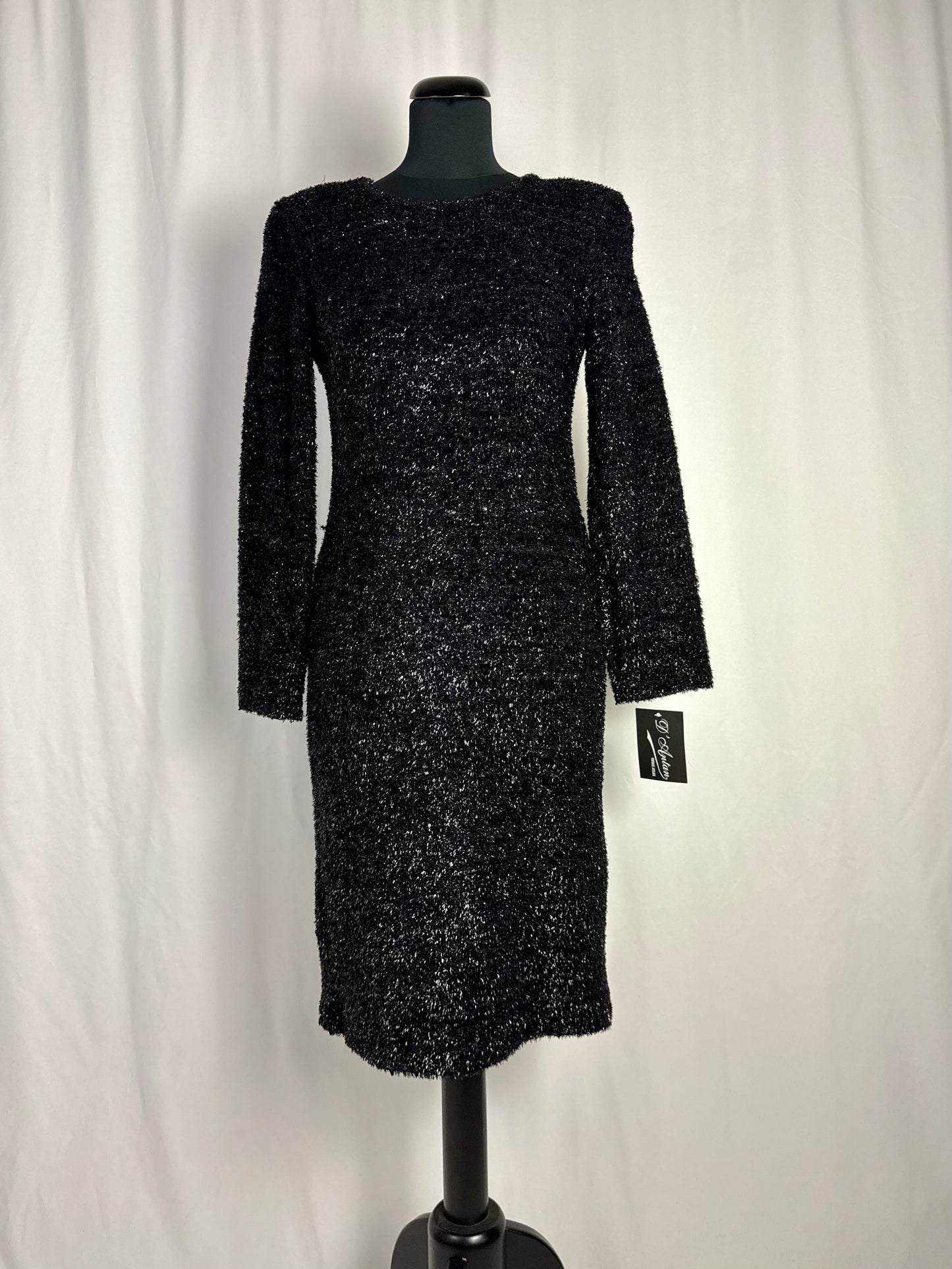 Abito anni ‘80 nero in lurex - TG. 40