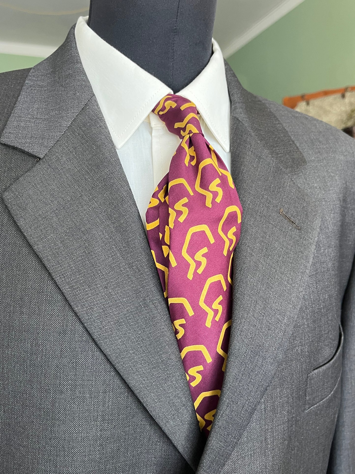 Cravatta swing anni ‘70 borgogna