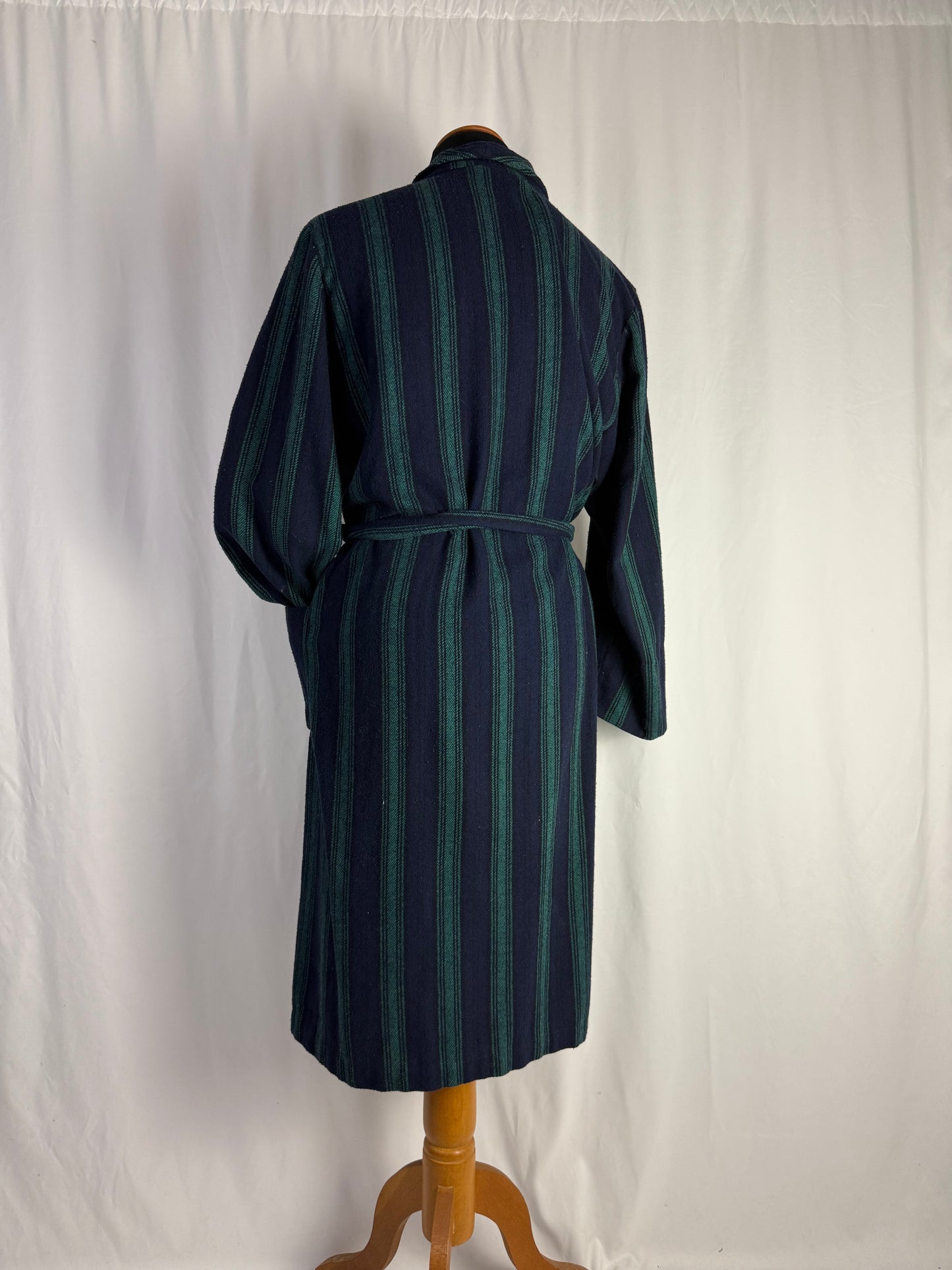 Vestaglia di lana a righe blu e ottanio - TG. M/L