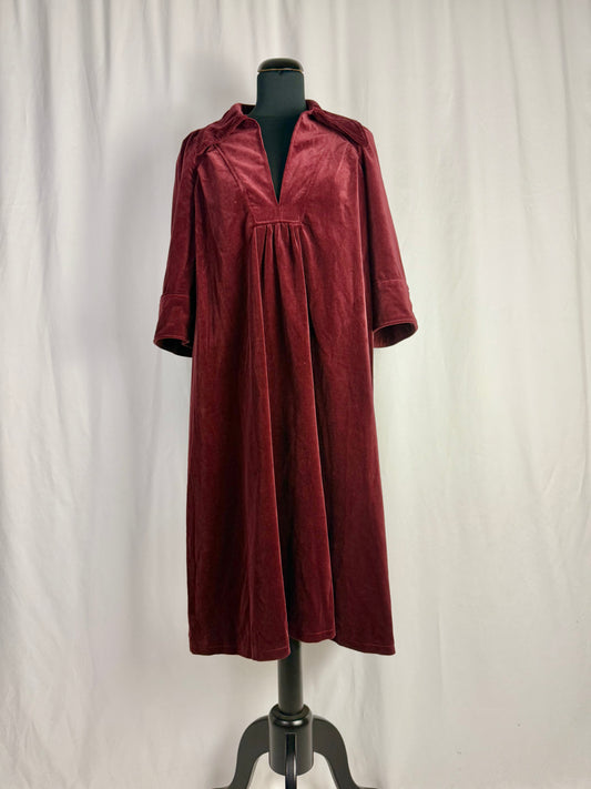 Abito anni ‘70 in velluto borgogna - TG. 40