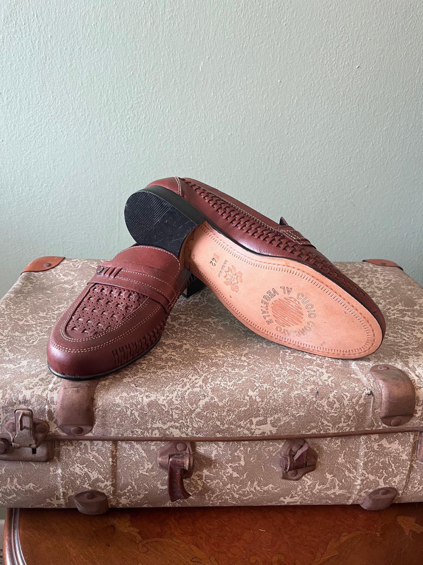 Scarpe mocassino pelle marrone NOS tg. 42
