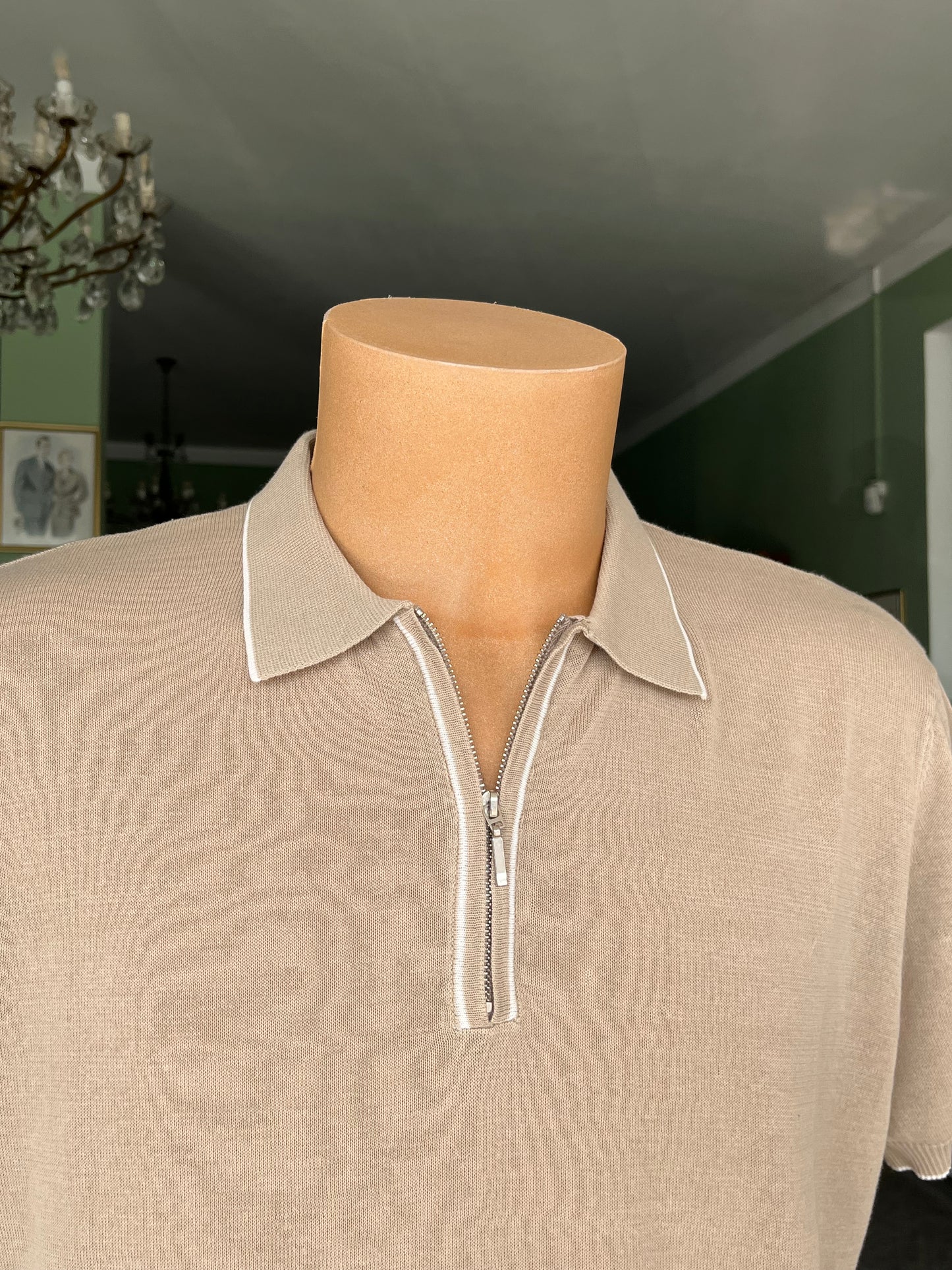 Polo a maniche corte cotone/lino tg. 56