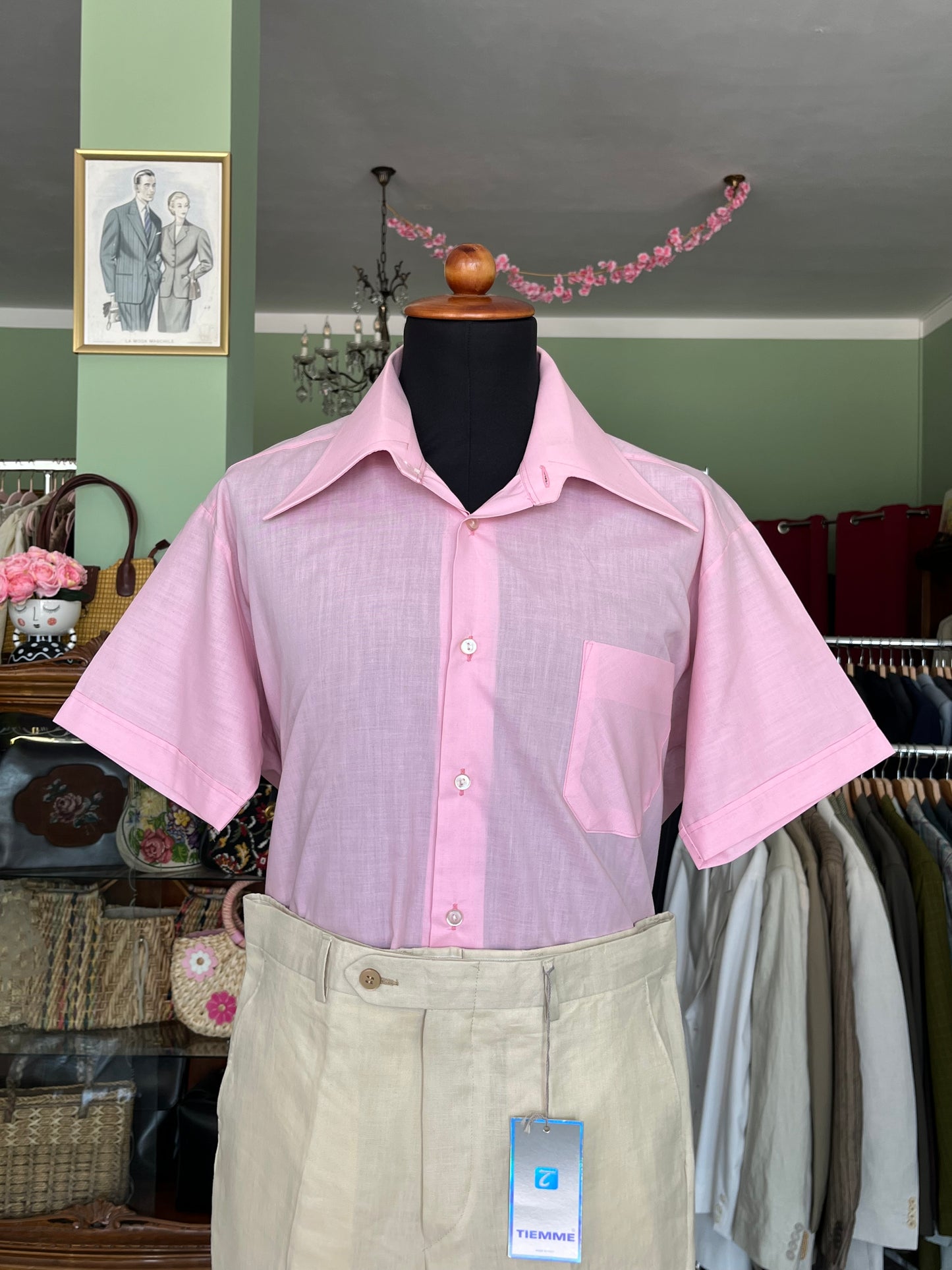 Camicia anni ‘70 a maniche corte tg. L-XL