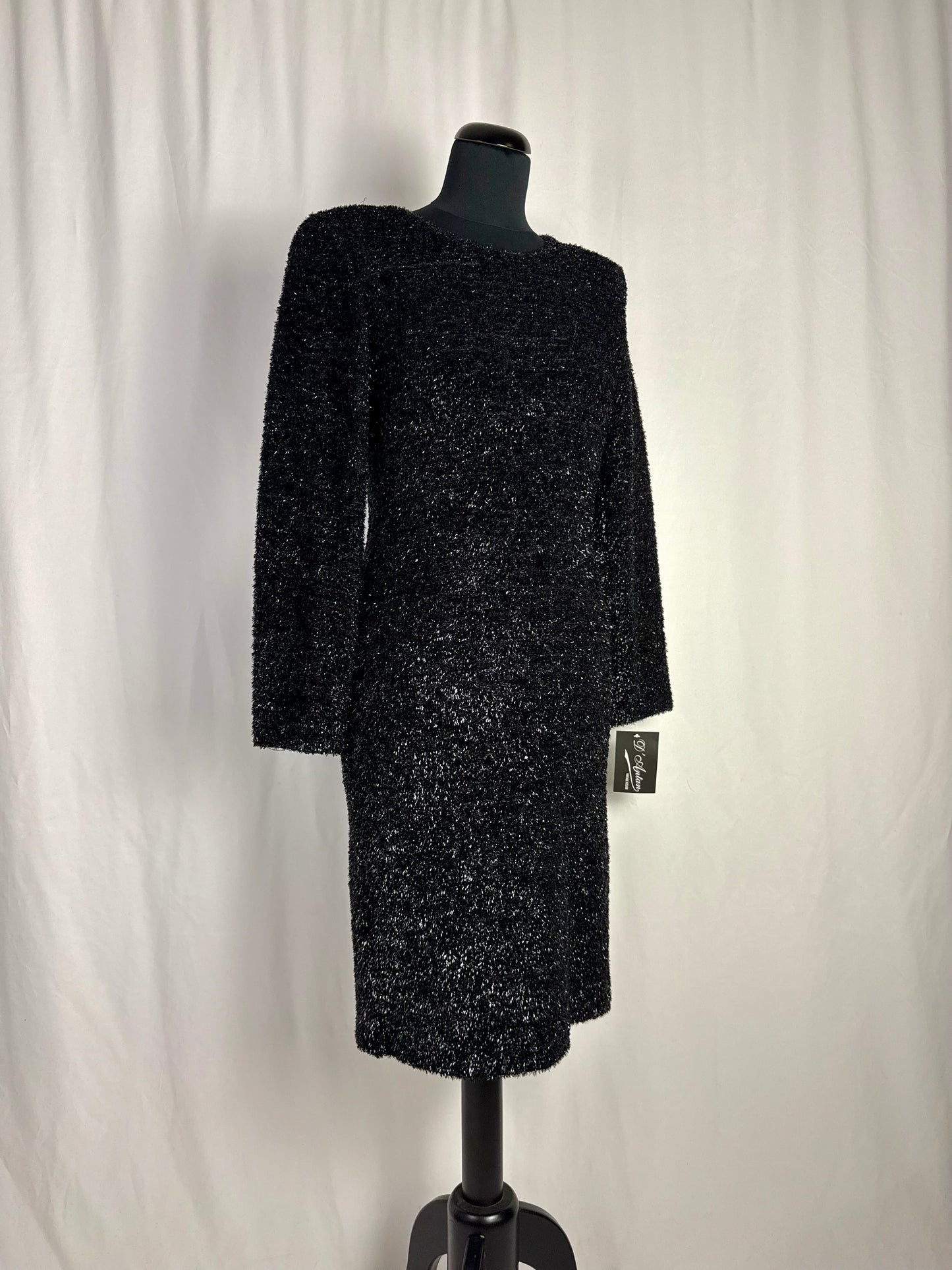 Abito anni ‘80 nero in lurex - TG. 40