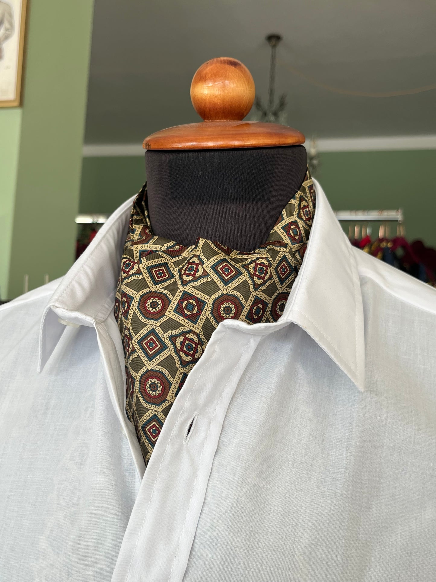 Ascot seta fantasia geometrica