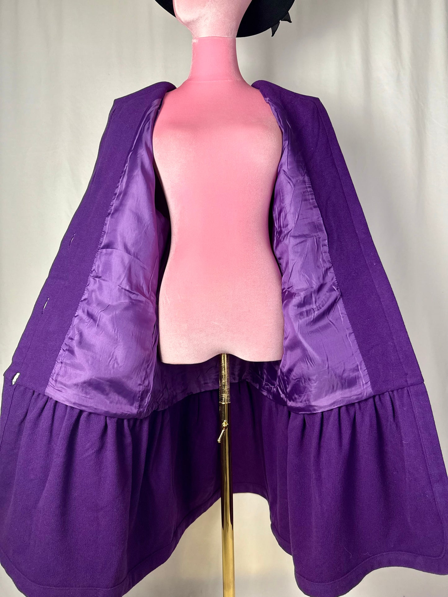 Cappotto in lana anni ‘80 viola - TG. 44