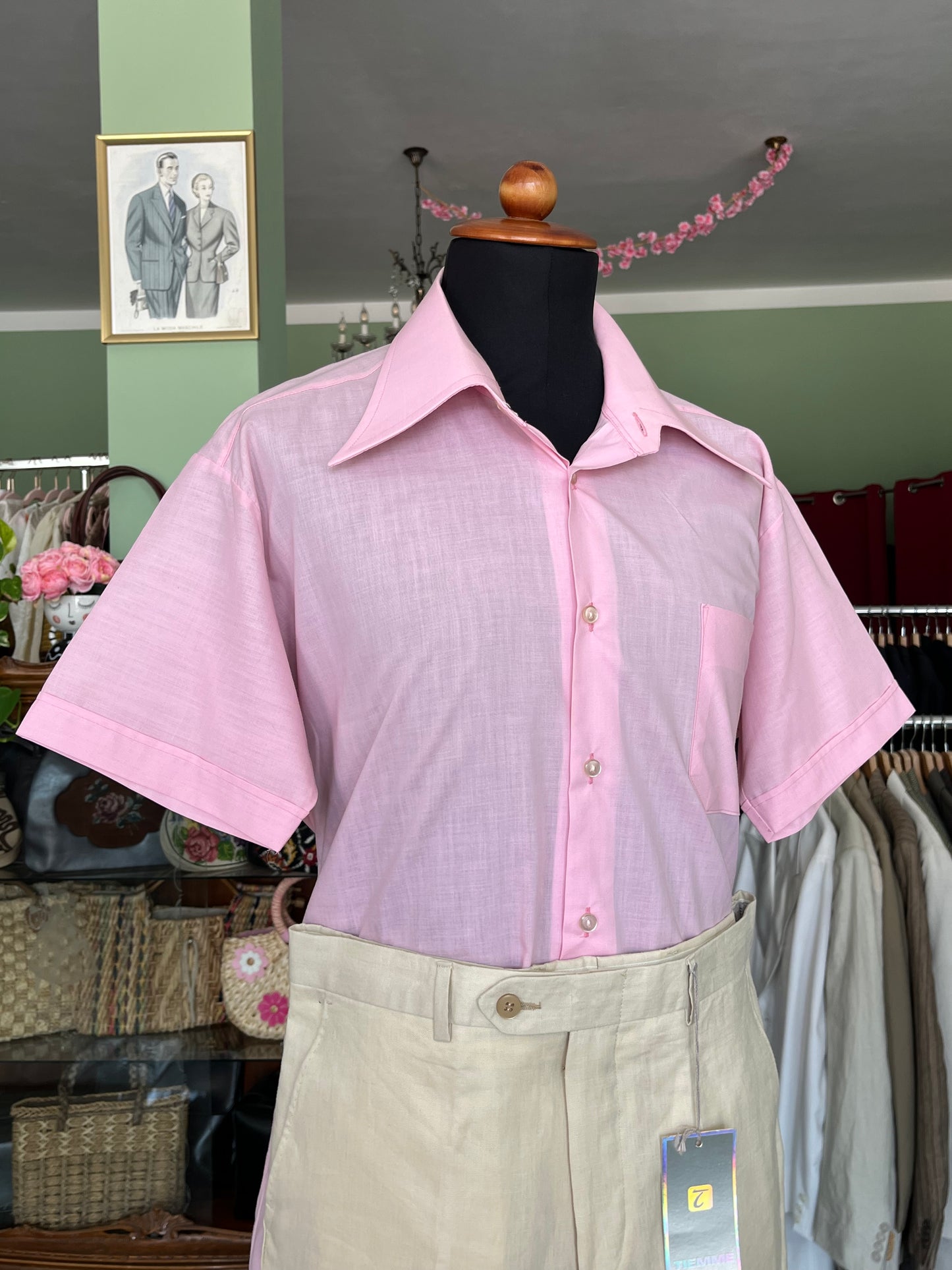 Camicia anni ‘70 a maniche corte tg. L-XL