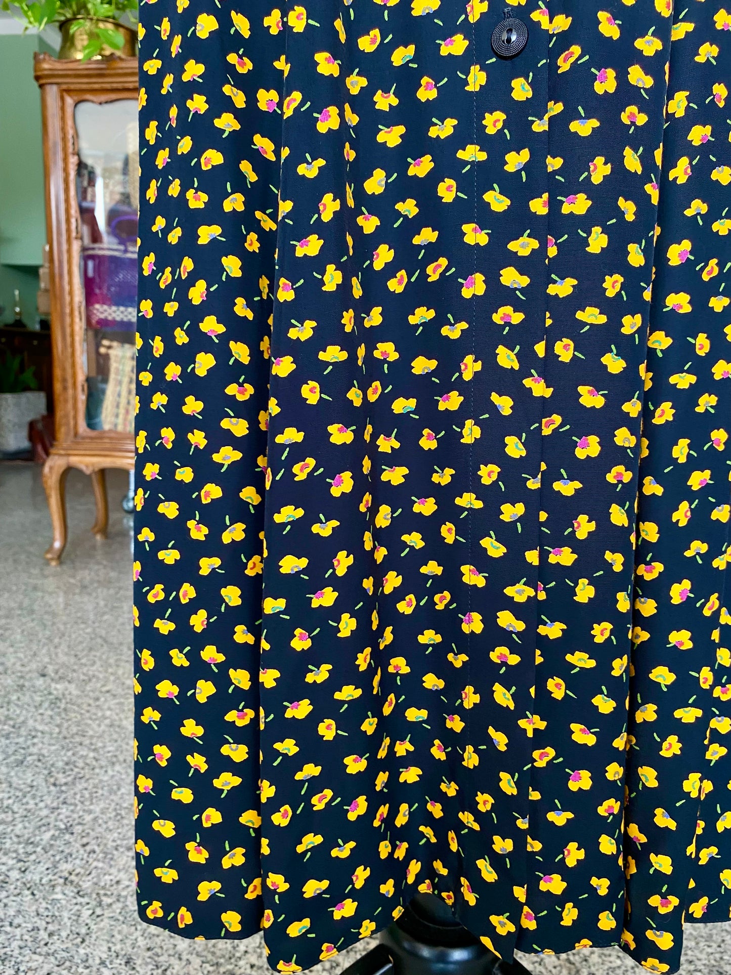 Abito estivo con micro fantasia floreale gialla - TG. 44