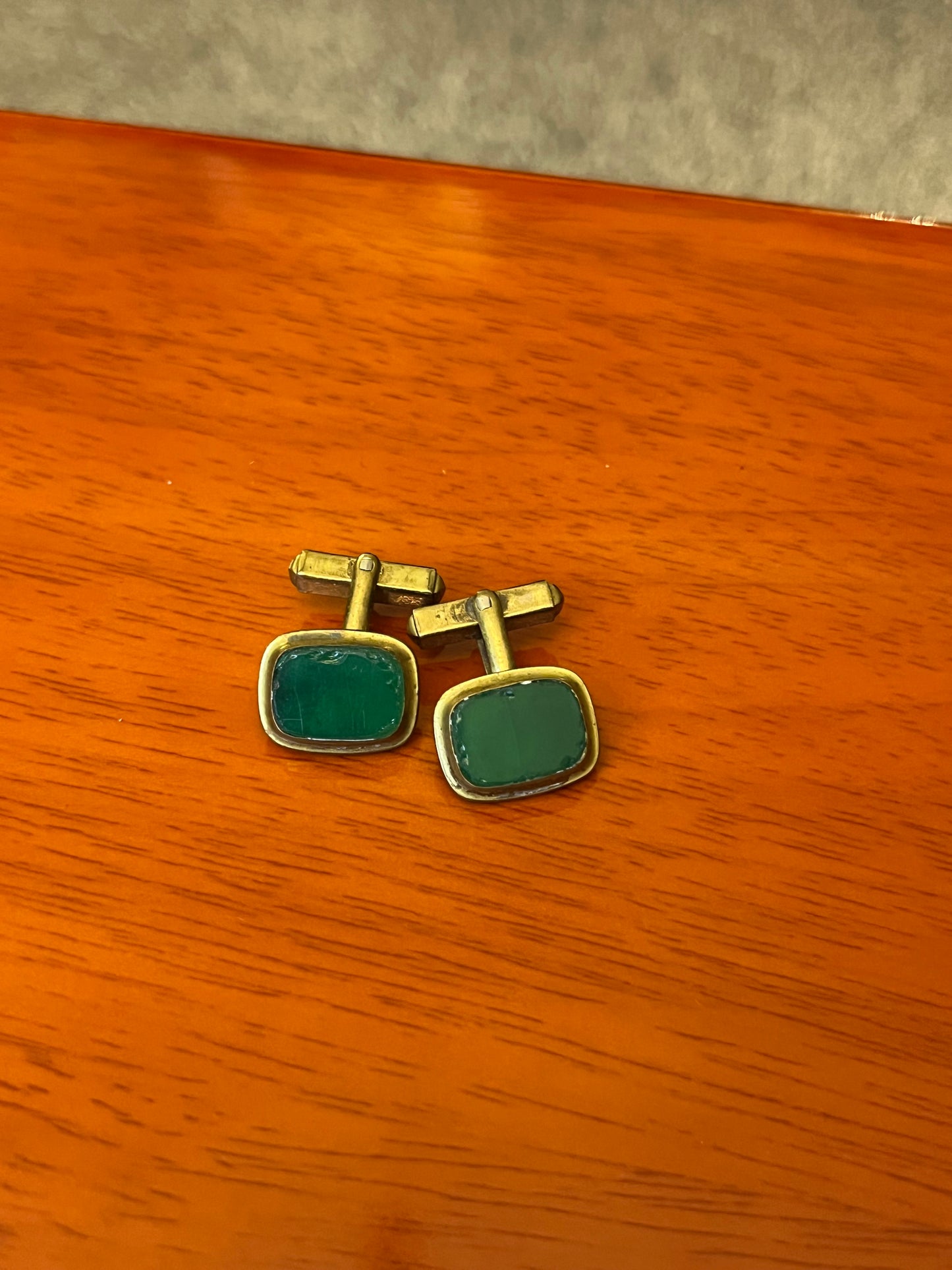 Gemelli dorati pietra verde