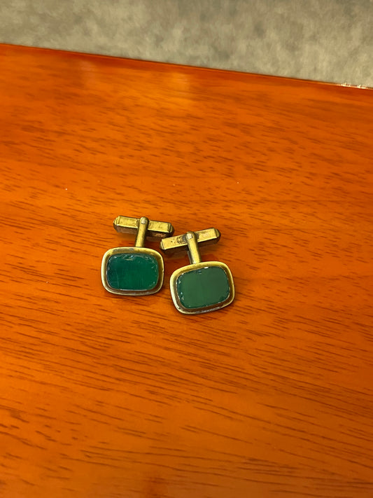 Gemelli dorati pietra verde