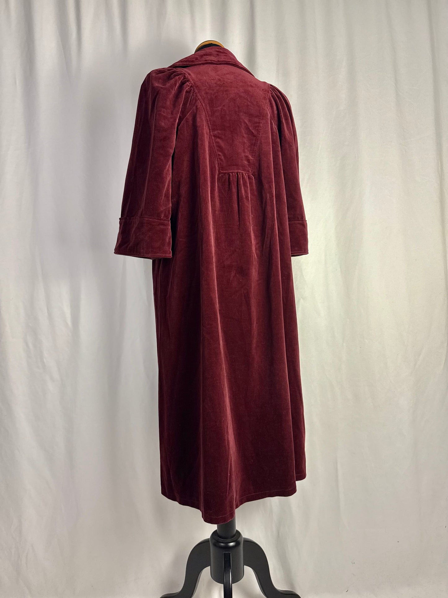 Abito anni ‘70 in velluto borgogna - TG. 40