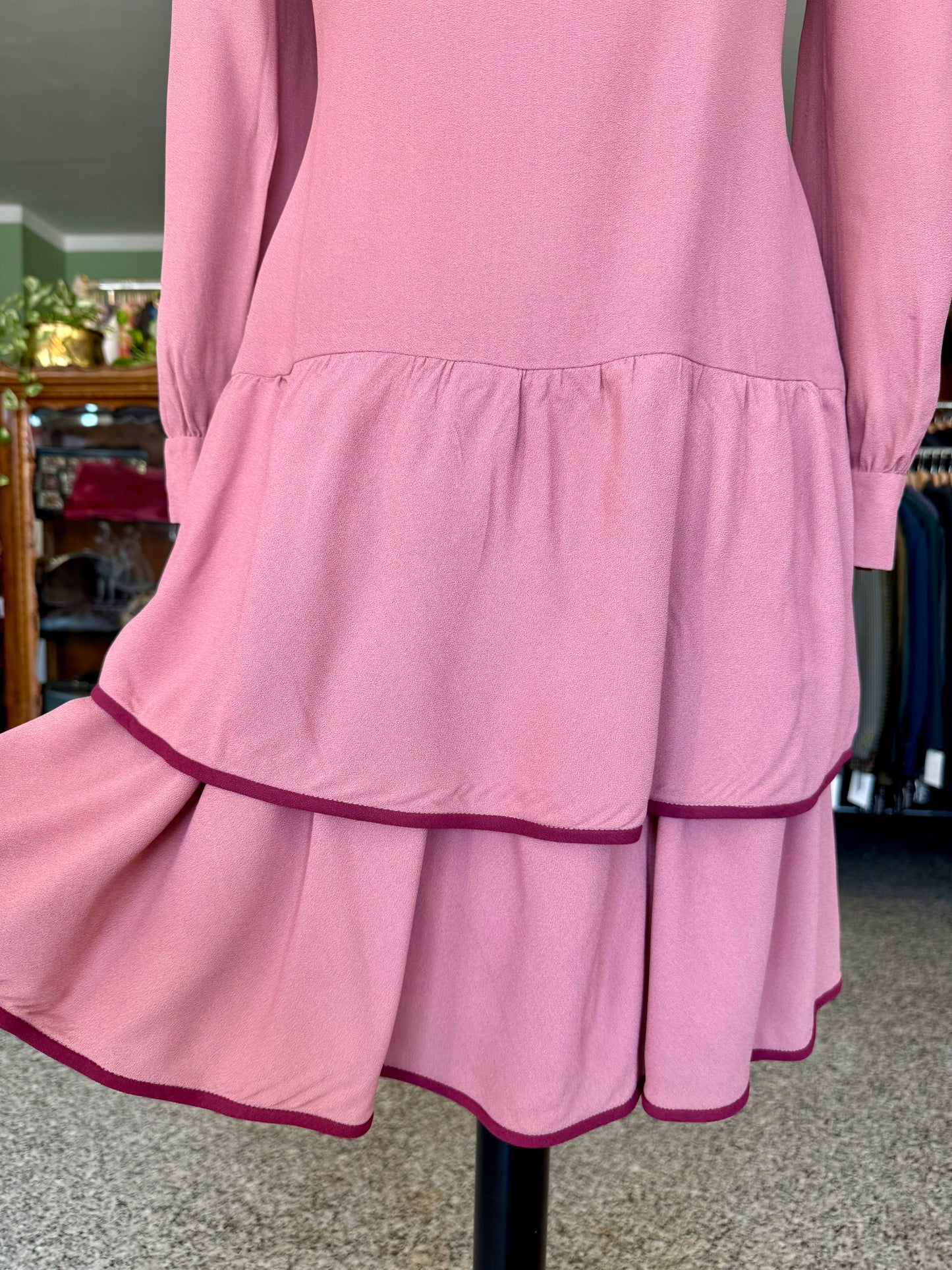 Abito rosa anni ‘60 con balze - TG. 40