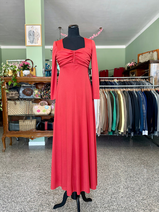 Maxi abito anni ‘70 rosso ciliegia  - TG. 38