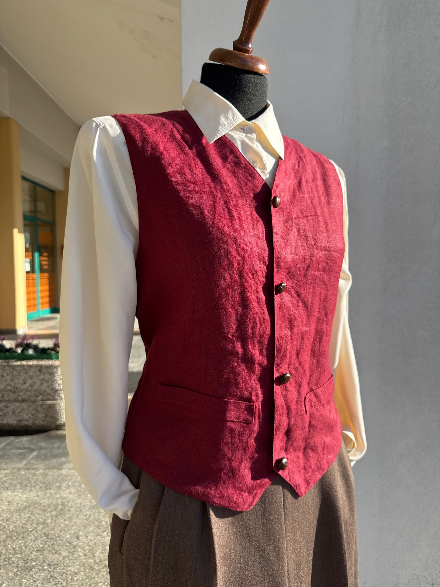 Gilet in puro lino - TG. 46