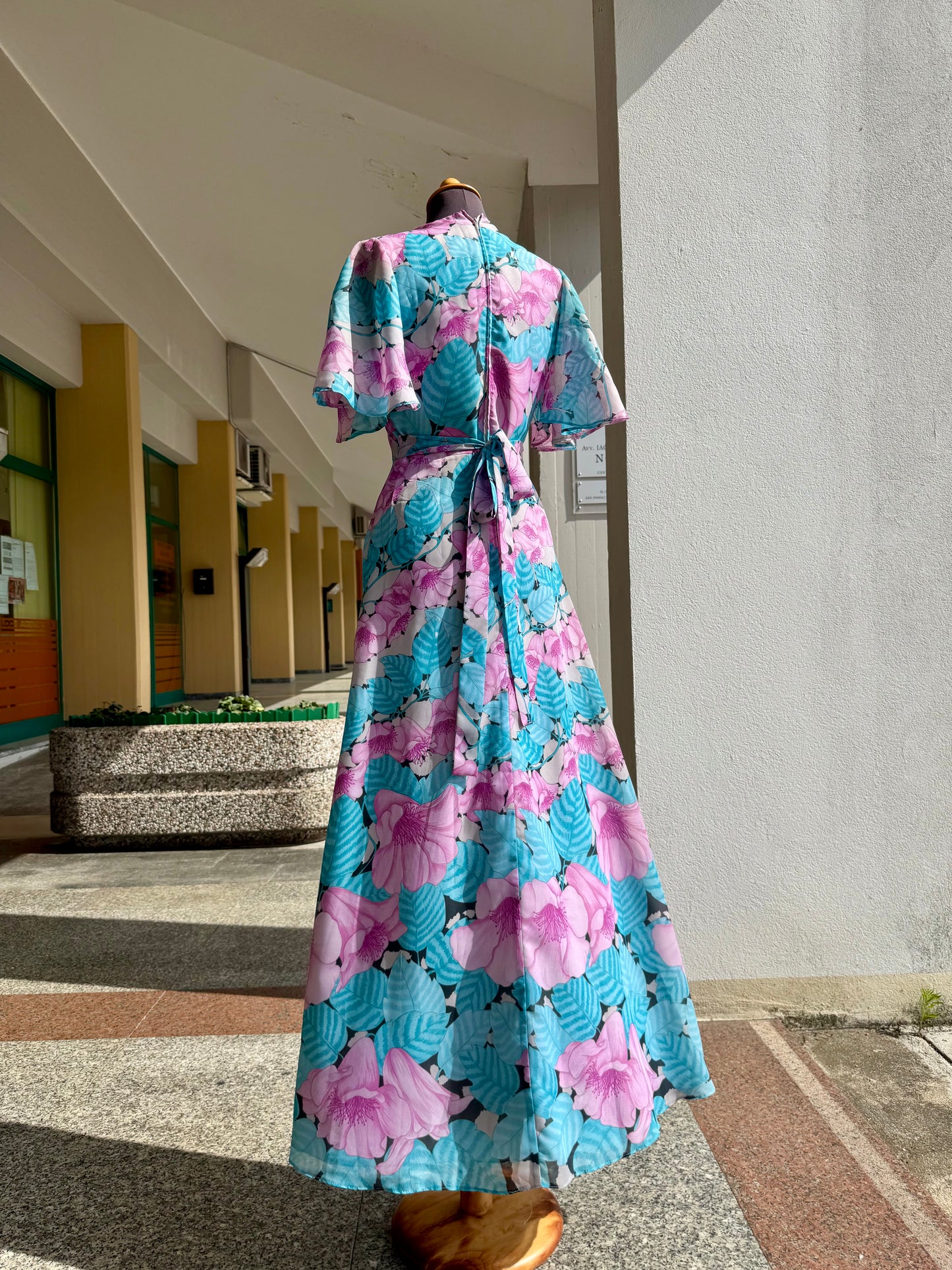 Maxi dress anni ‘70 stampa floreale - TG. 40