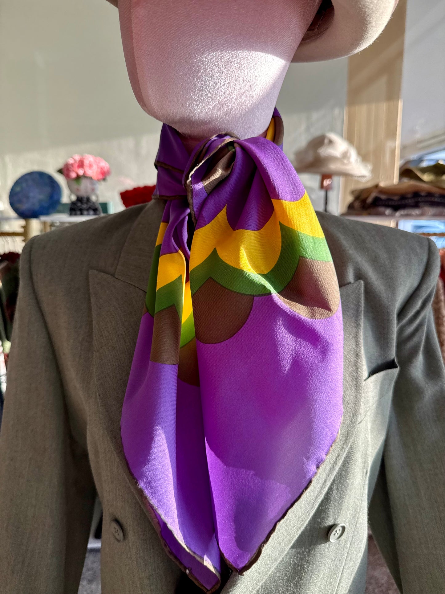 Foulard anni ‘70 con stampa grafica