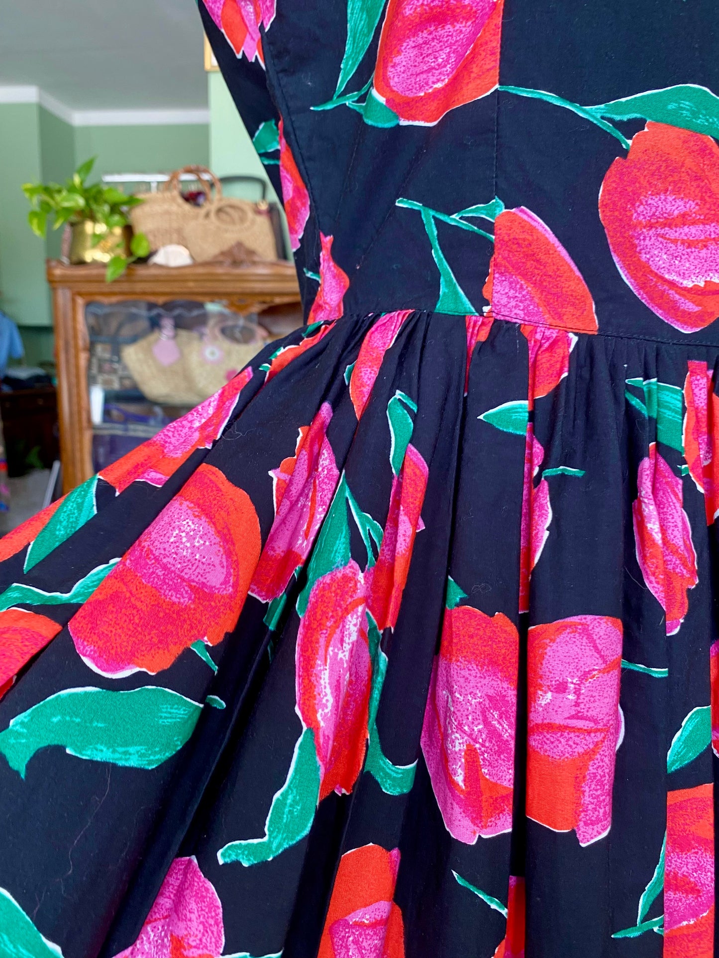 Abito in puro cotone con tulipani - TG. 42