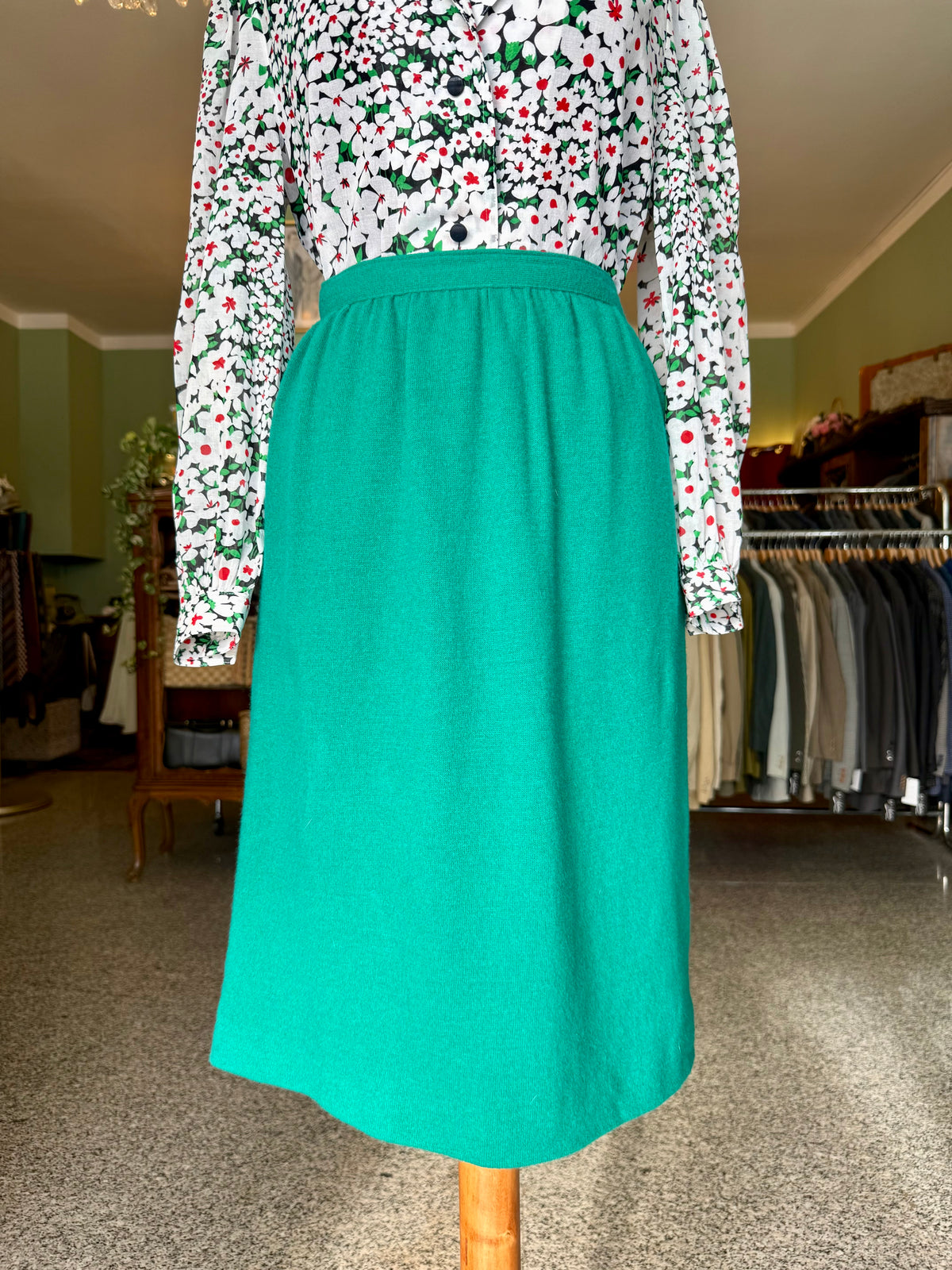Gonna sartoriale verde persiano - TG. 40