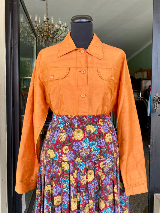 Camicia in shantung arancione - TG 42/44