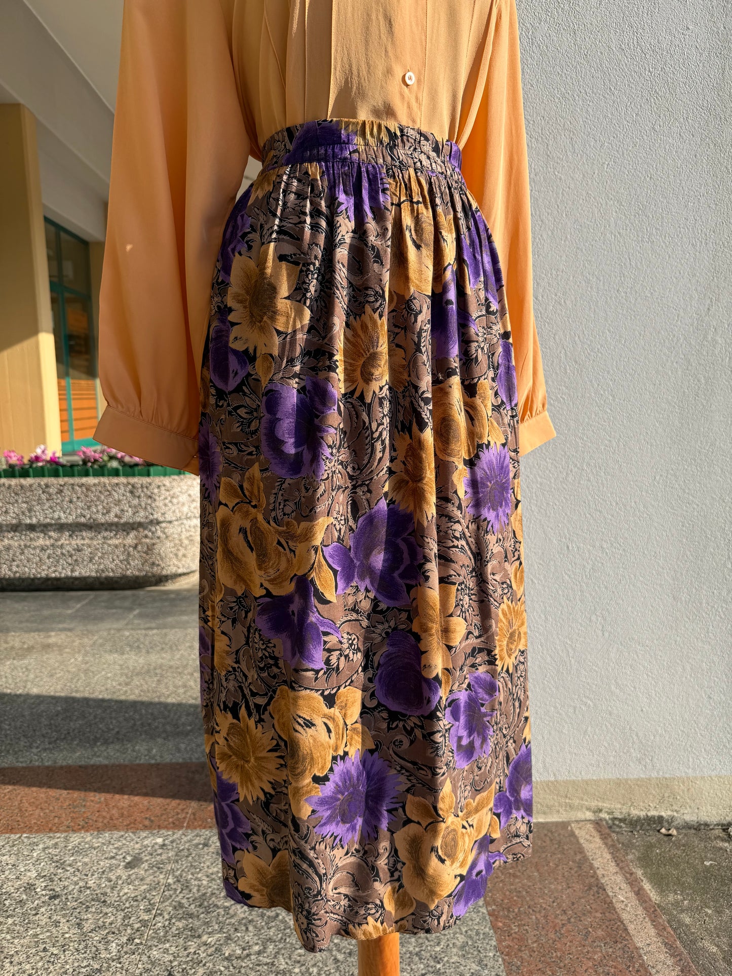 Gonna anni ‘80 fantasia floreale - TG. 50-52