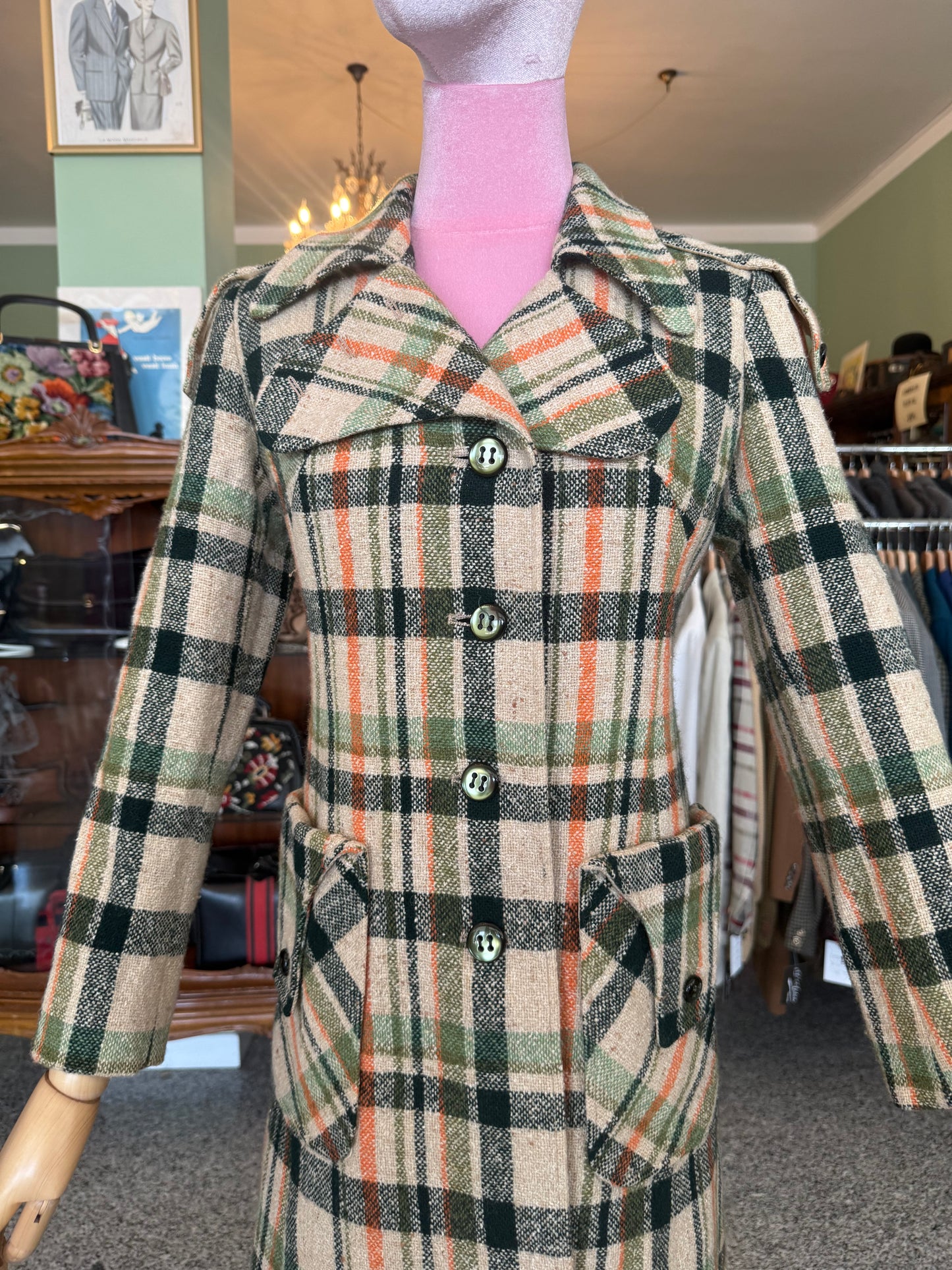 Cappotto anni ‘70 fantasia check - TG. 38