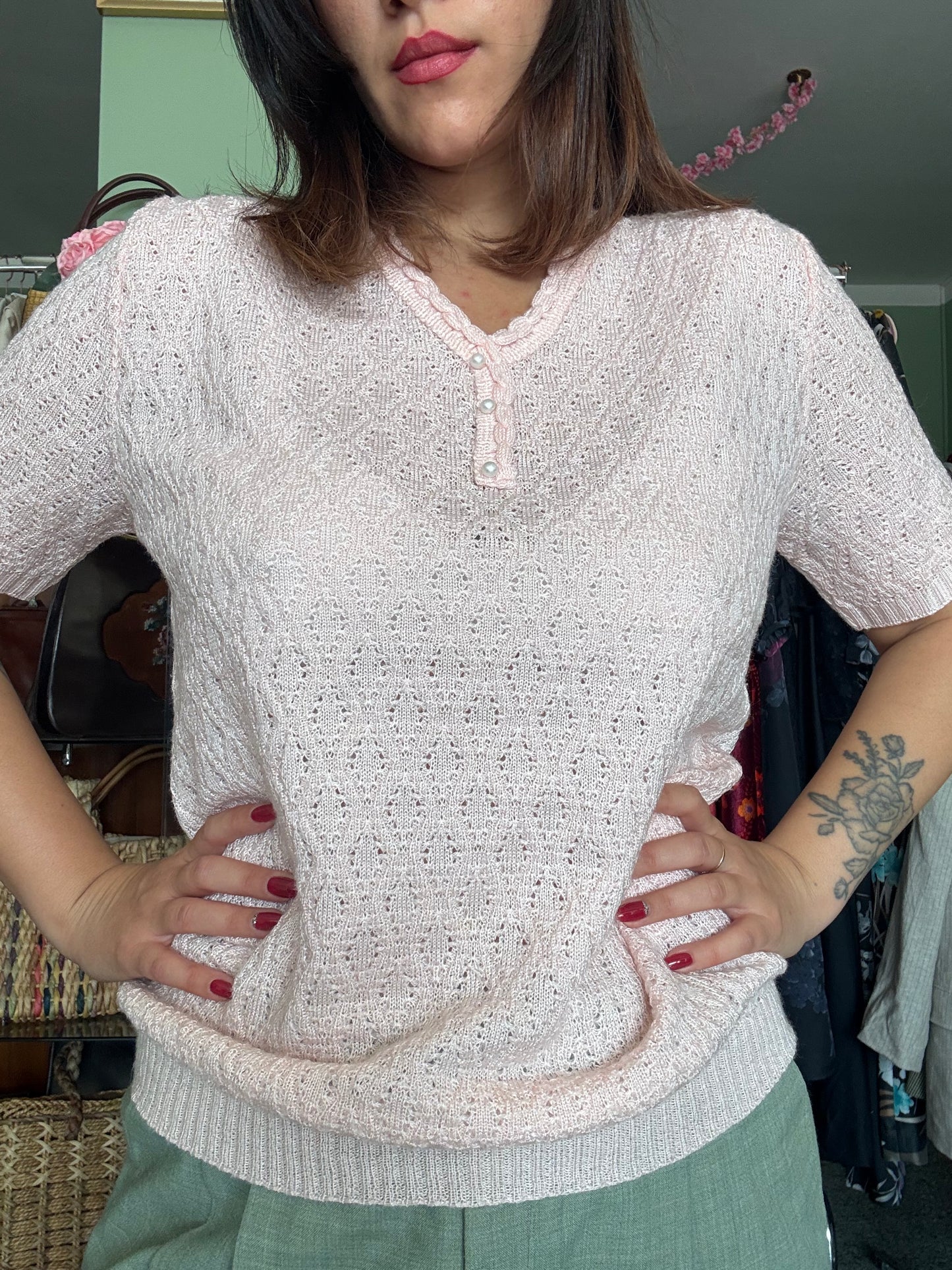 Maglia rosa pastello - TG. M/L