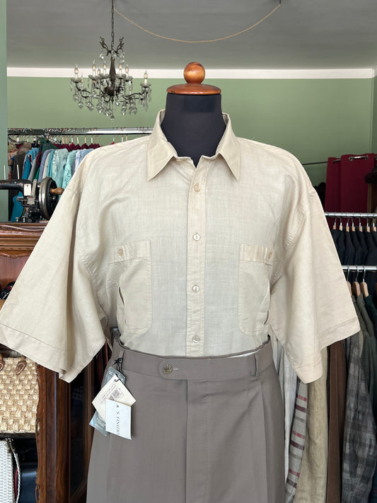 Camicia a maniche corte lino XL-XXL