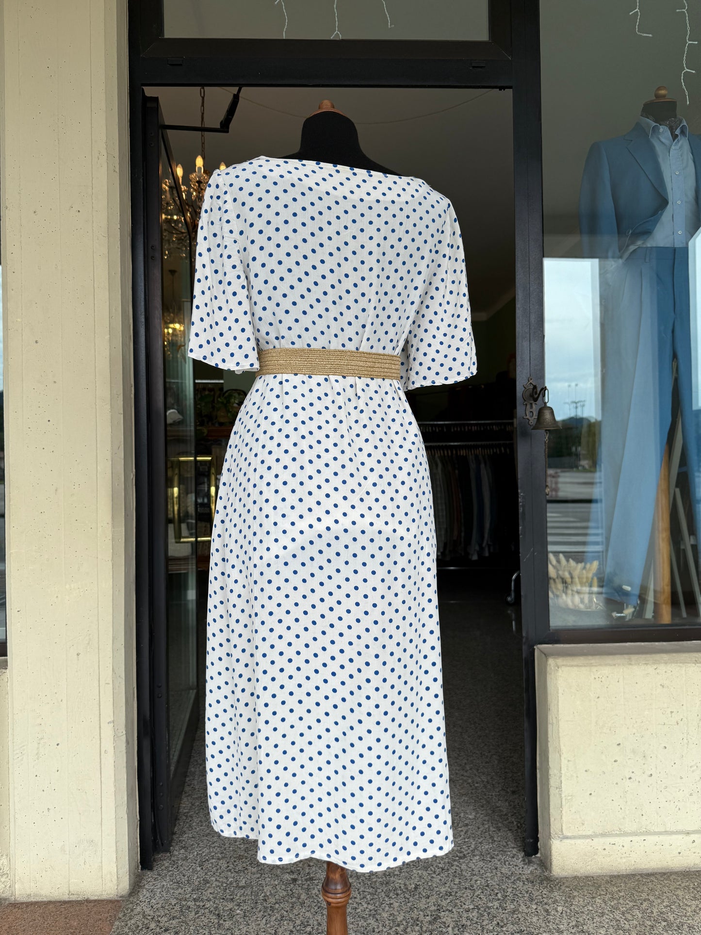 Abito sartoriale in seta a pois - TG. 46/48