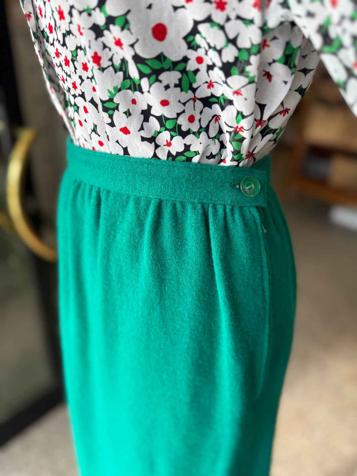 Gonna sartoriale verde persiano - TG. 40
